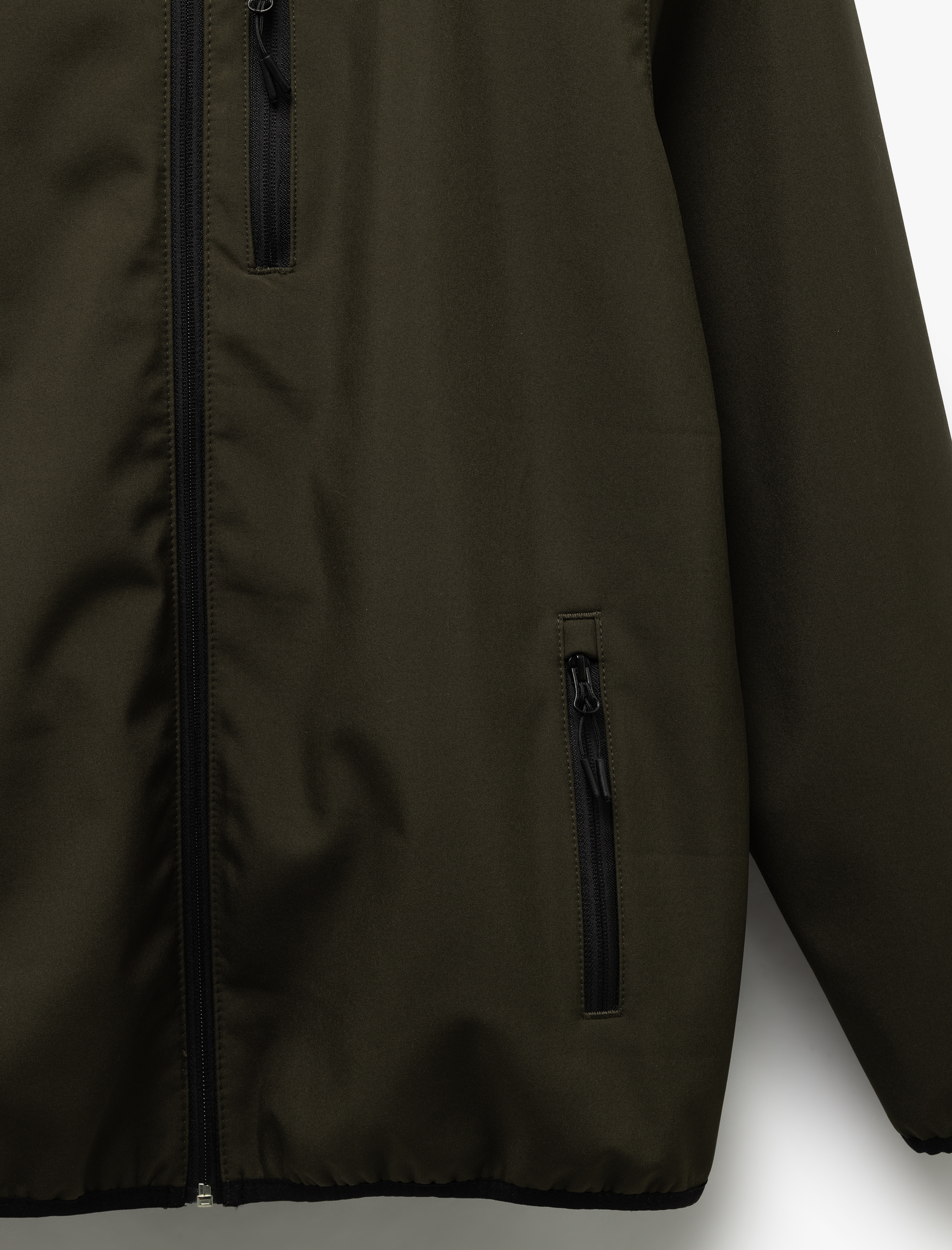   Fermuarlı Cepli Uzun Kollu Slim Fit Kapşonlu Mevsimlik Ceket