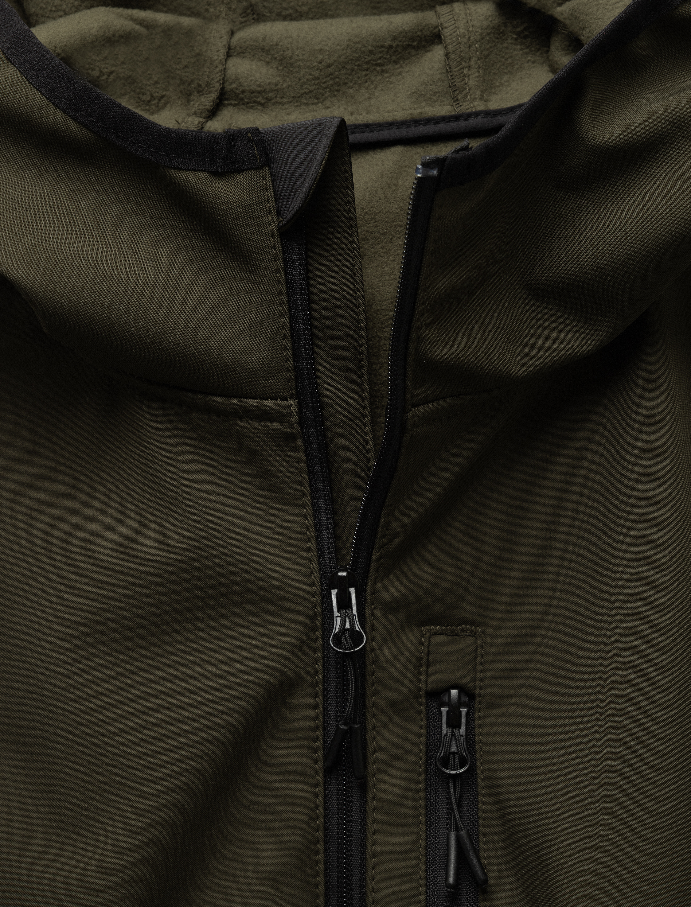   Fermuarlı Cepli Uzun Kollu Slim Fit Kapşonlu Mevsimlik Ceket