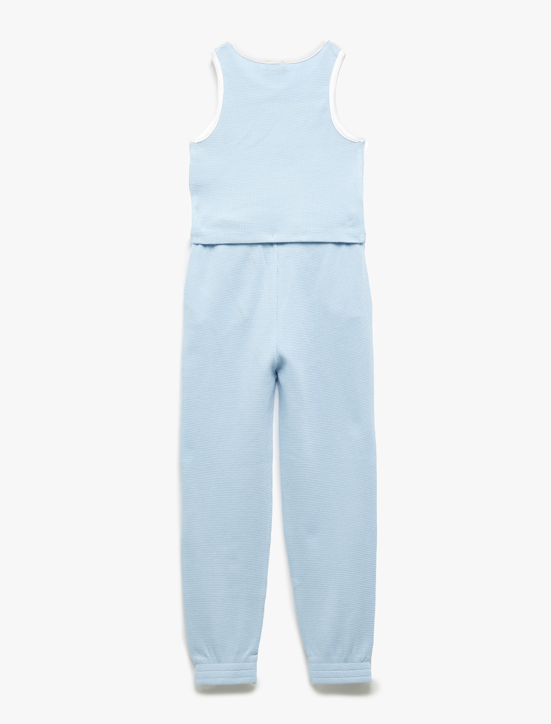  Kız Çocuk Pamuklu Bisiklet Yaka Askılı Atlet ve Eşofman Altı 2'li Set