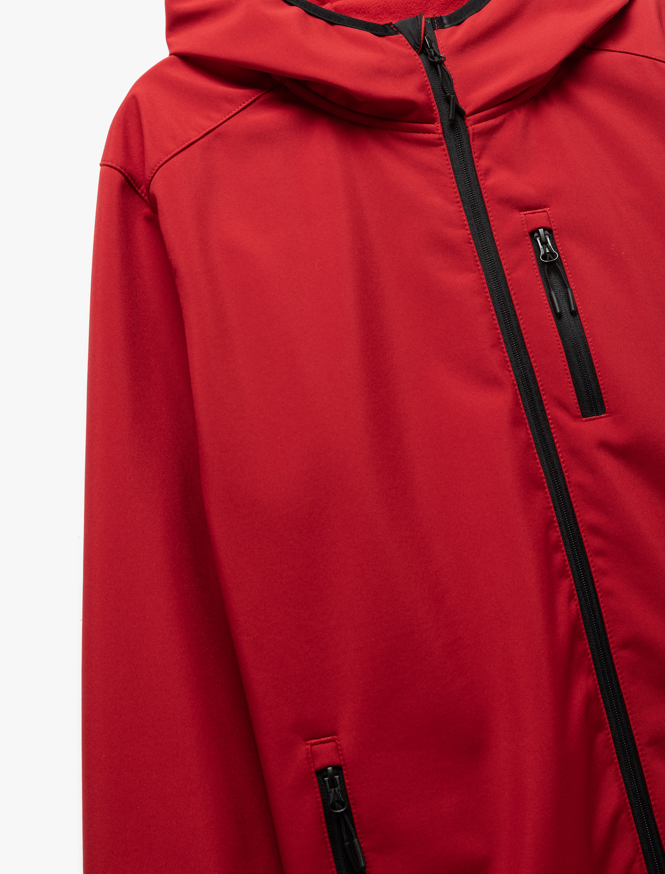   Fermuarlı Cepli Uzun Kollu Slim Fit Kapşonlu Mevsimlik Ceket