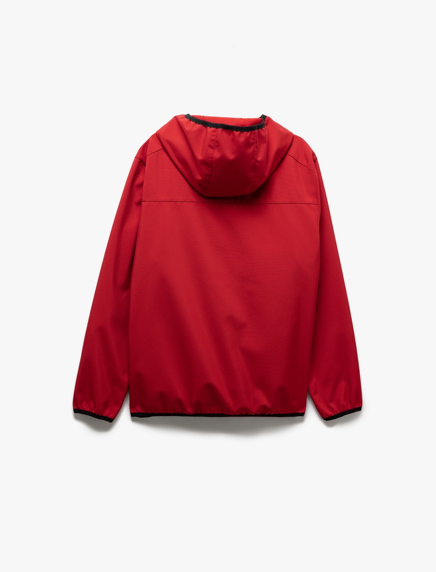   Fermuarlı Cepli Uzun Kollu Slim Fit Kapşonlu Mevsimlik Ceket