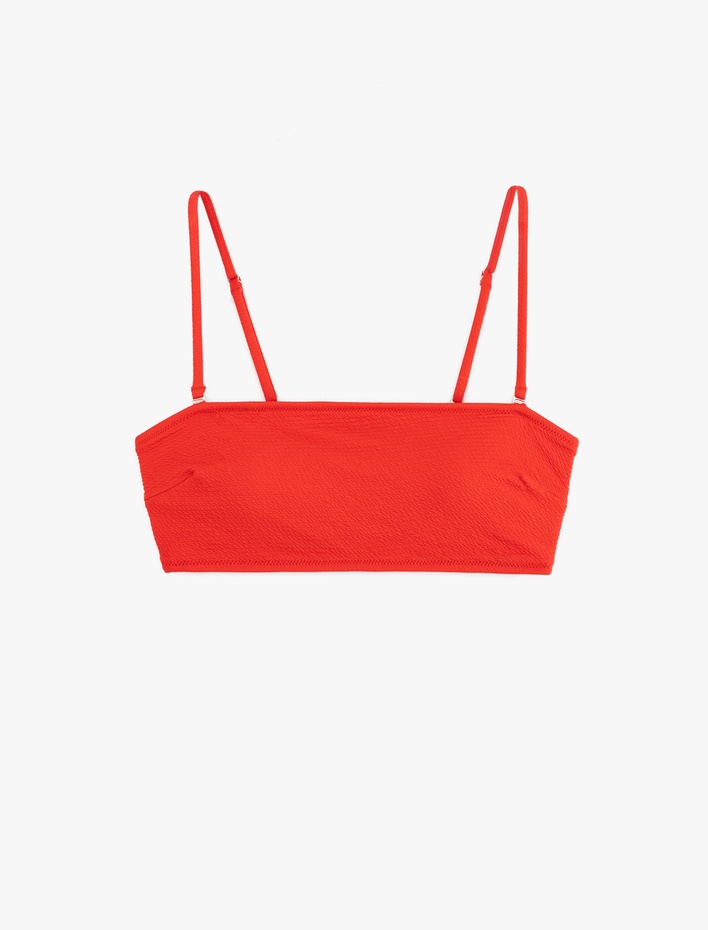 Hafif Dolgulu Straplez Bikini Üstü