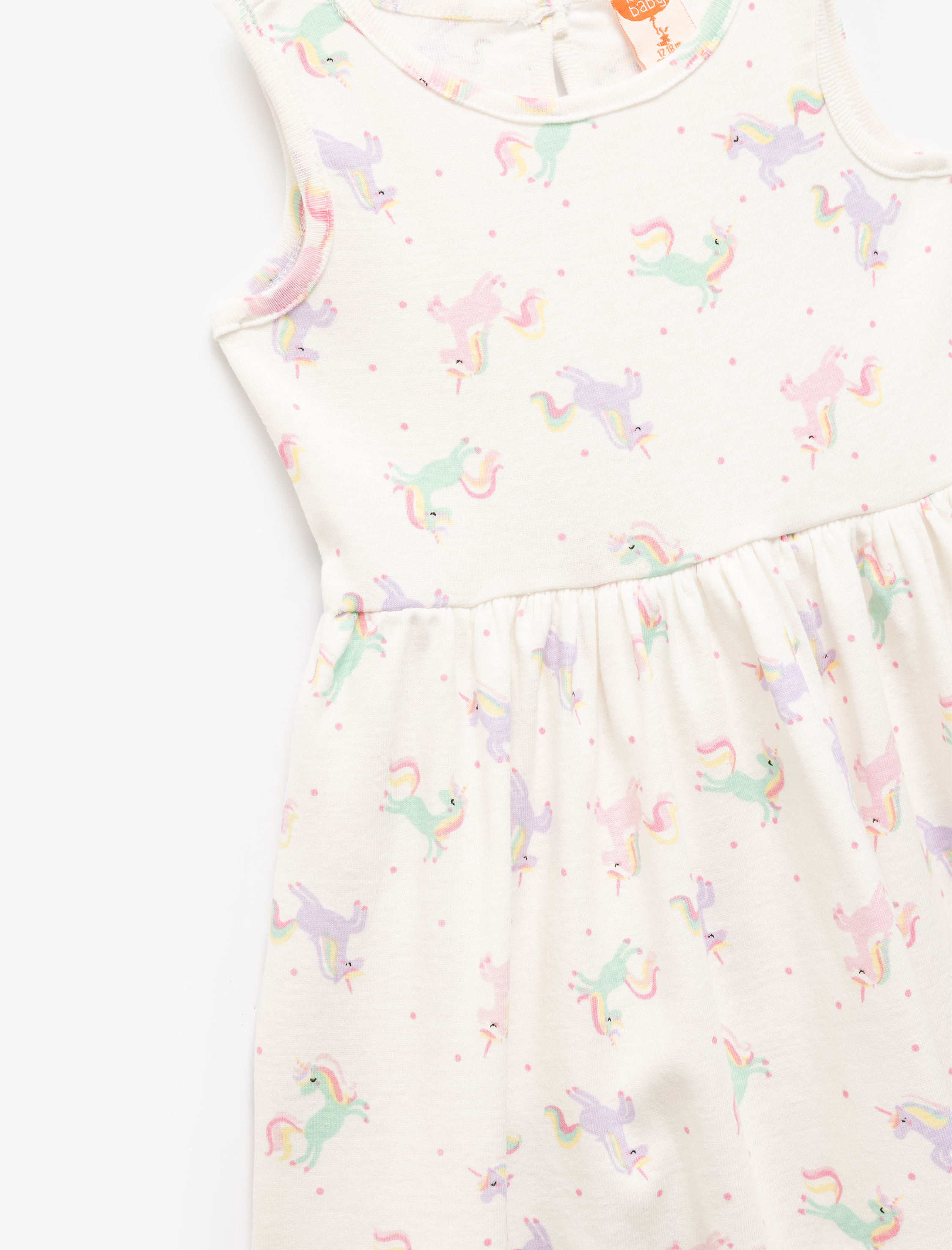  Kız Bebek Pamuklu Bisiklet Yaka Kolsuz Puantiyeli  2'li Elbise