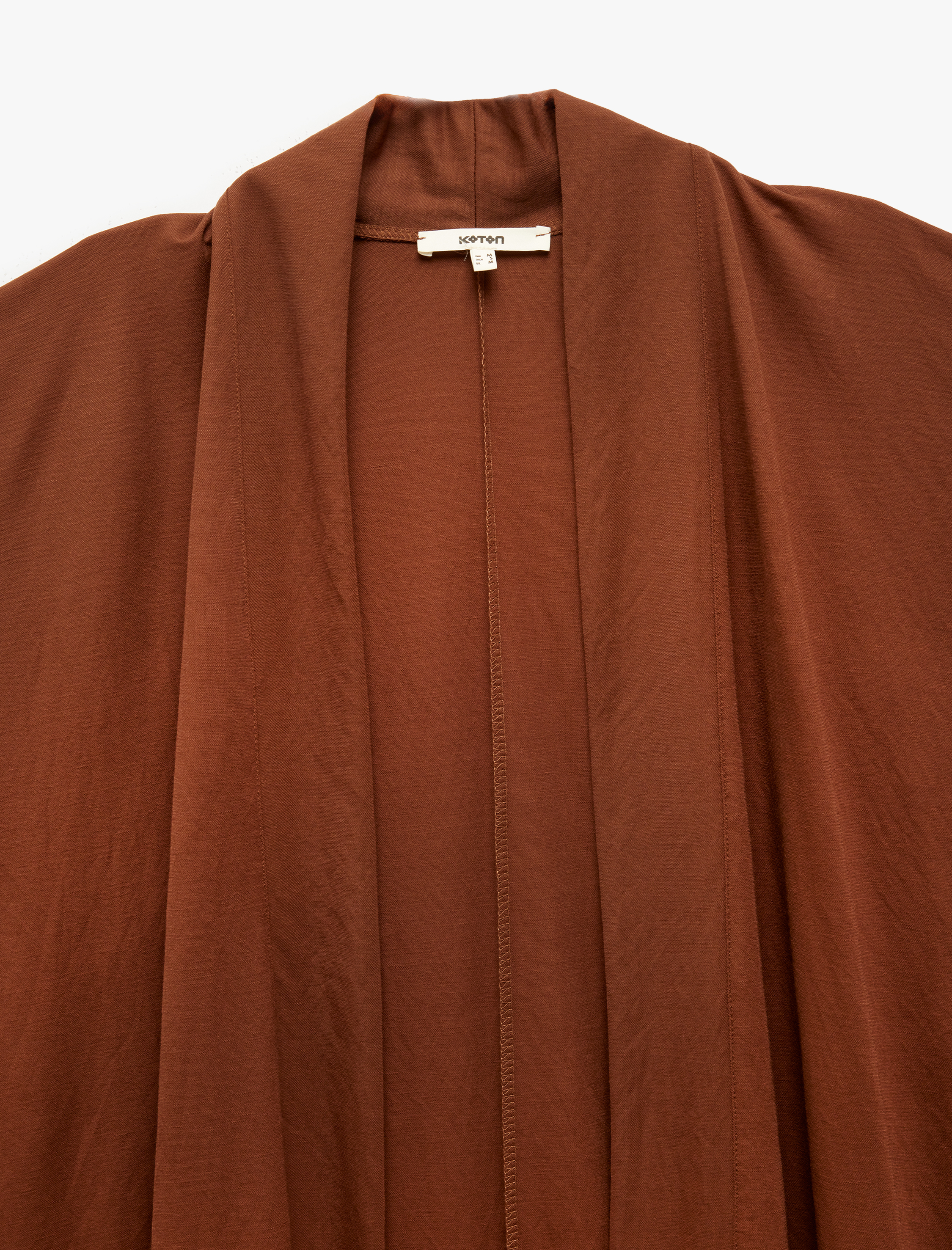   Viskon Kumaş Karışımlı Kısa Kollu Rahat Kalıp Kimono Ceket