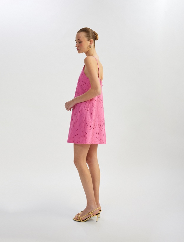 Pamuklu A Kesim Mini Halter Yaka İnce Askılı Fisto Elbise_1
