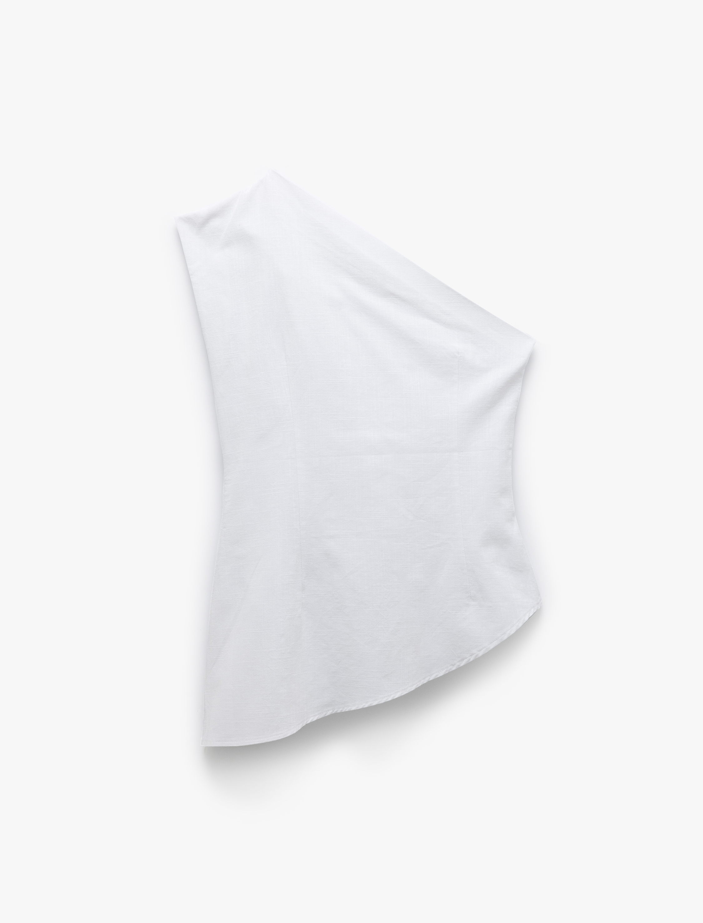   Pamuklu Drape Detaylı Asimetrik Tek Omuz Bluz