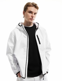Fermuarlı Cepli Uzun Kollu Slim Fit Kapşonlu Mevsimlik Ceket