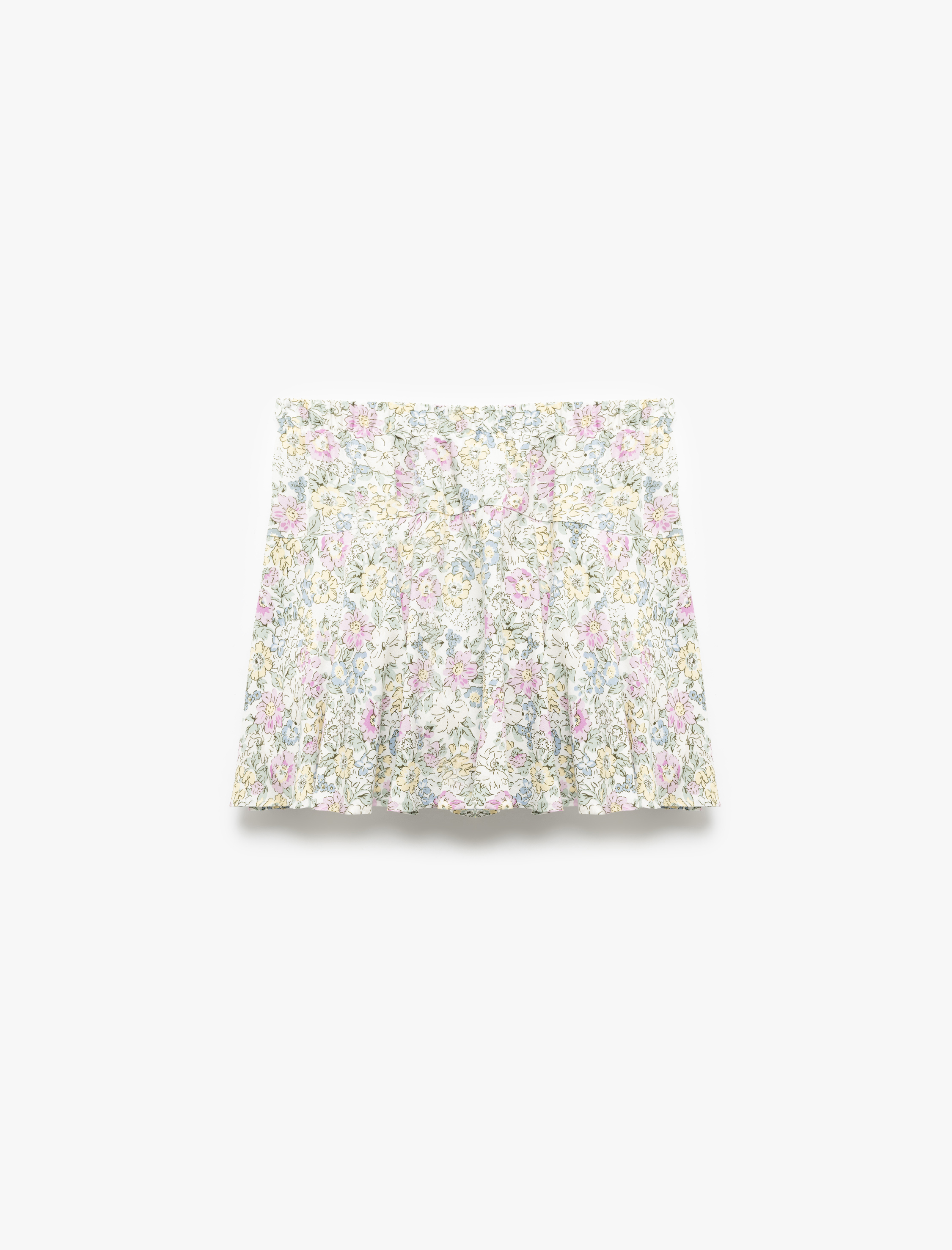   Çiçekli Viskon Volanlı Mini Şort Etek