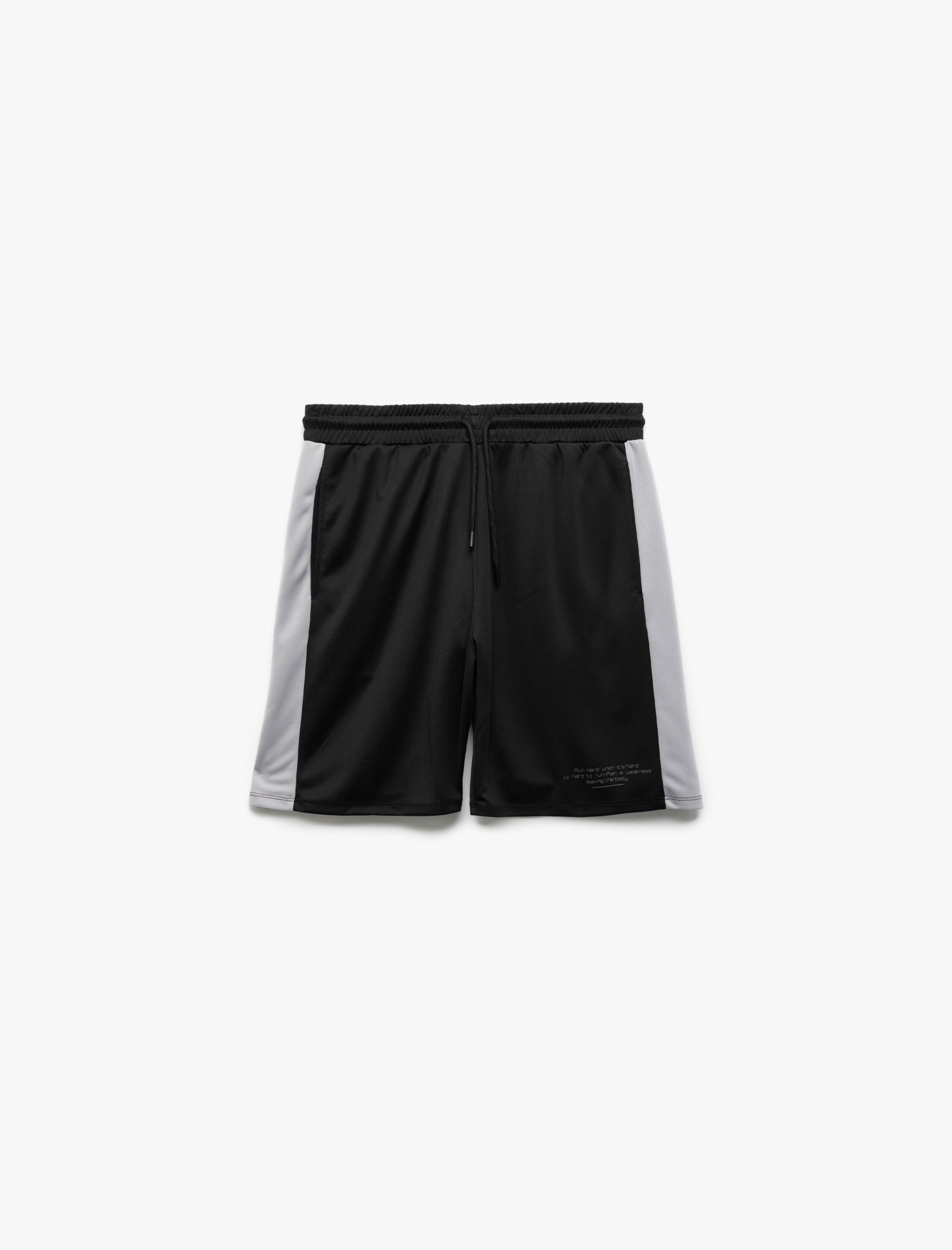   Baskılı Cepli Beli Bağcıklı Renk Bloklu Bermuda Spor Şort