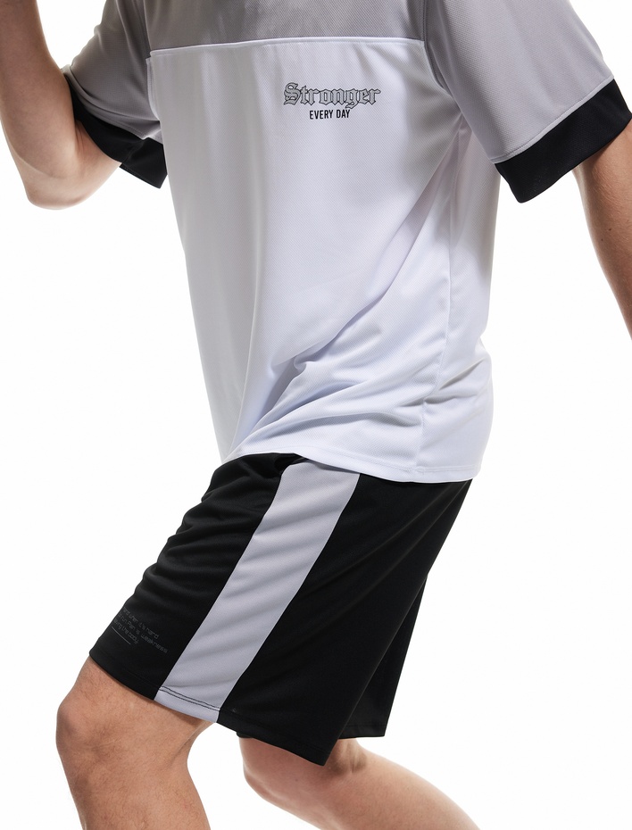  Baskılı Cepli Beli Bağcıklı Renk Bloklu Bermuda Spor Şort