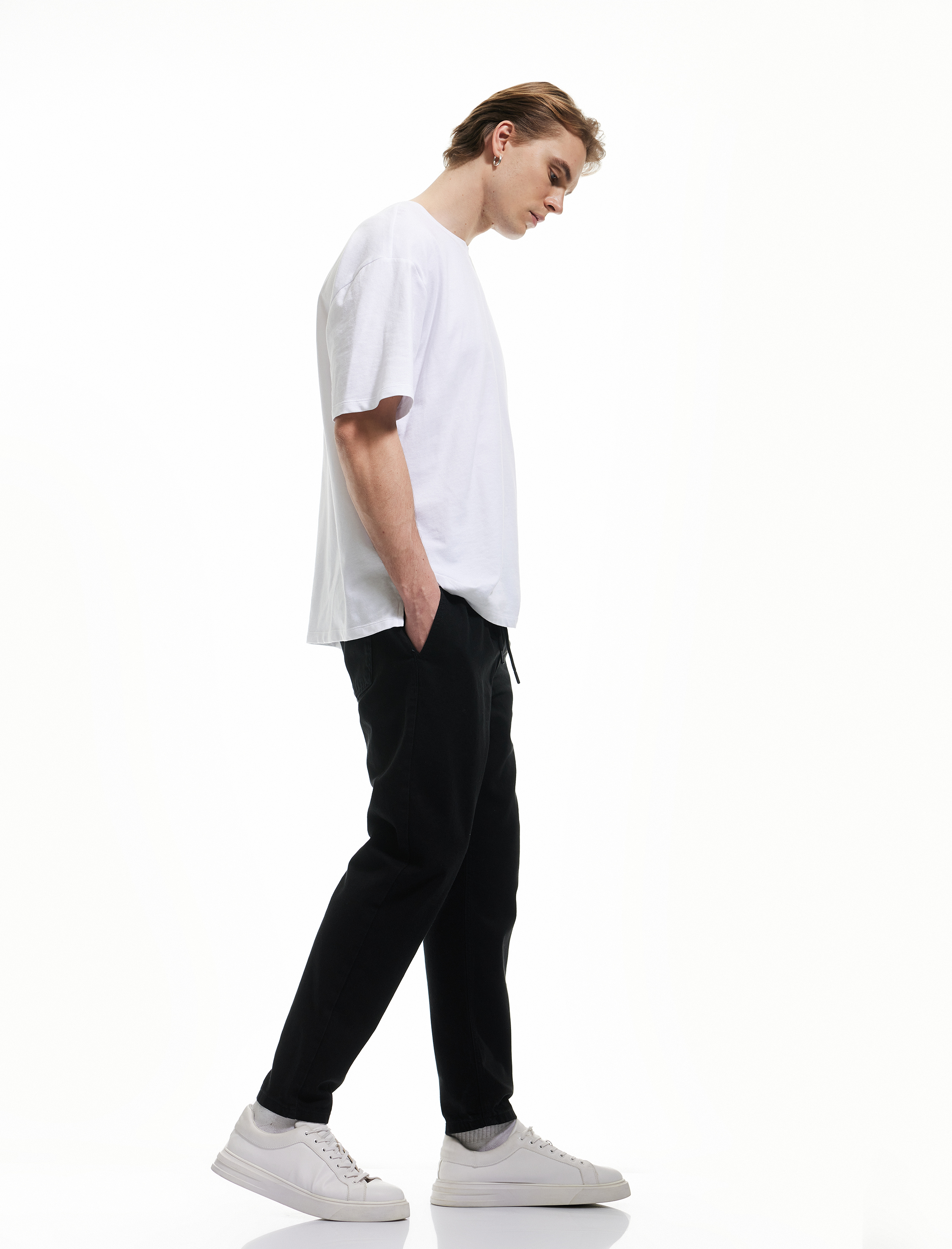   Beli Bağcıklı Cepli Bol Kalıp Jean Pantolon