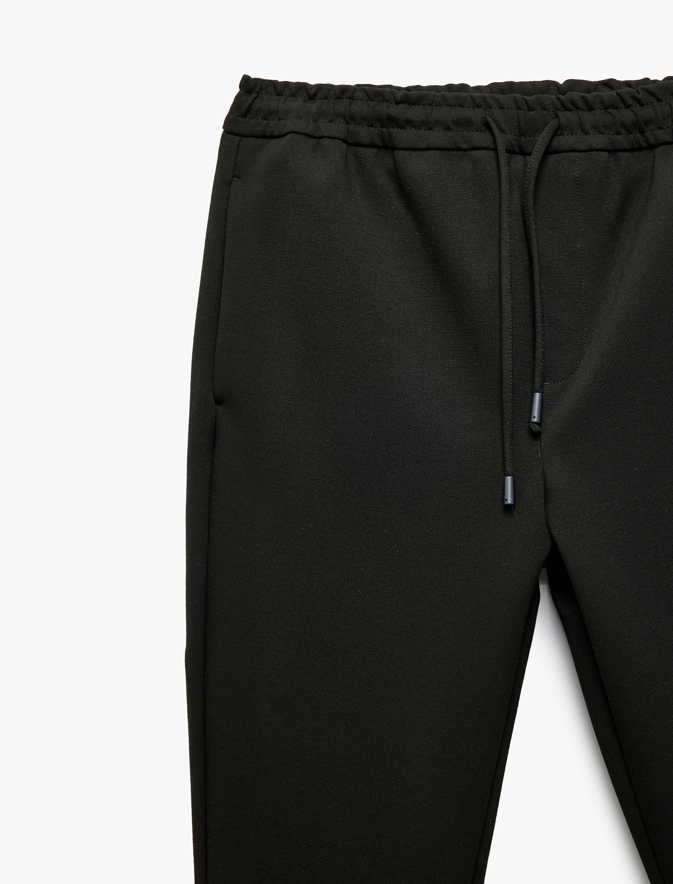   Viskon Karışımlı Katlamalı Paça Beli Bağcıklı Pantolon