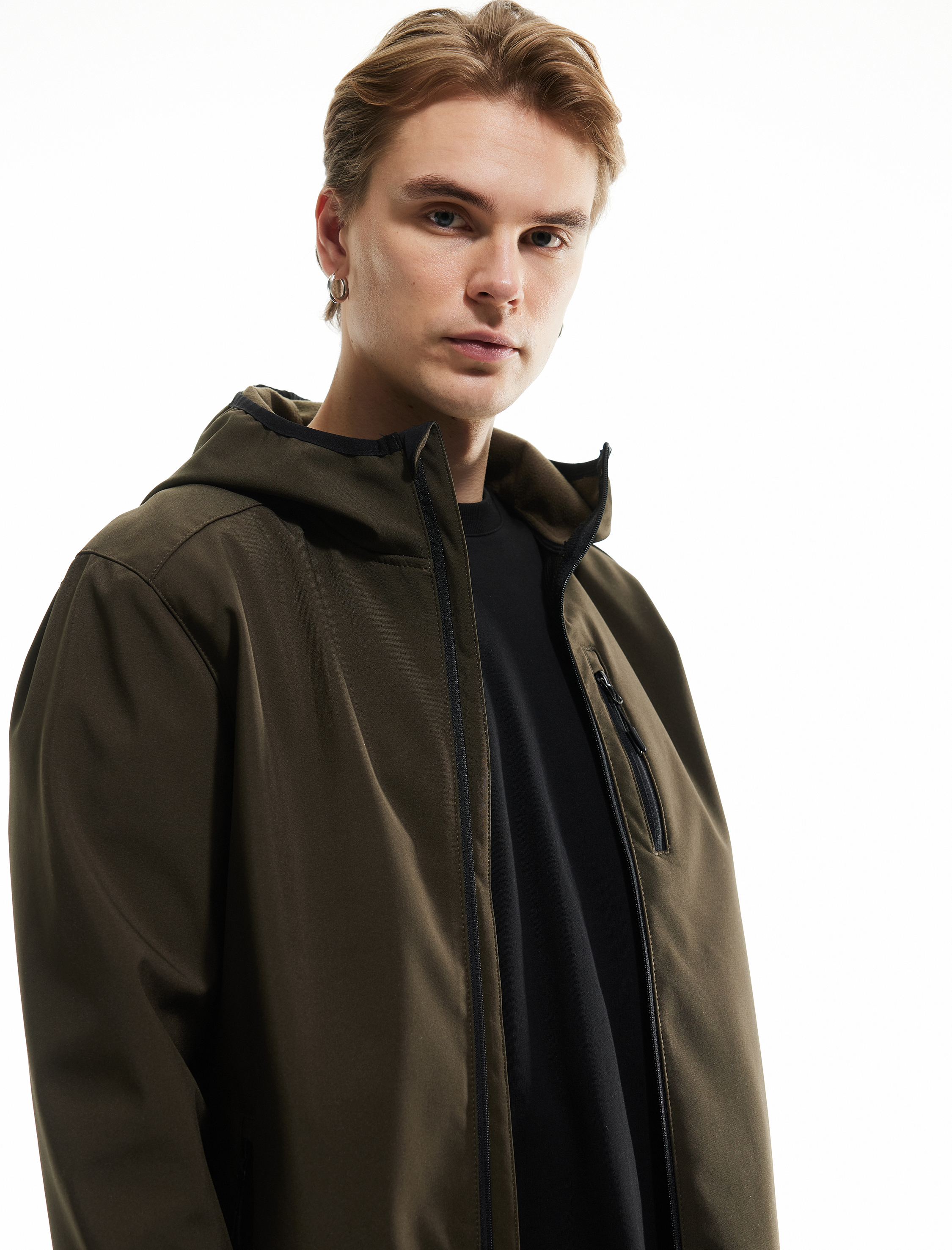 Koton Erkek Fermuarlı Cepli Uzun Kollu Slim Fit Kapşonlu Ceket -1