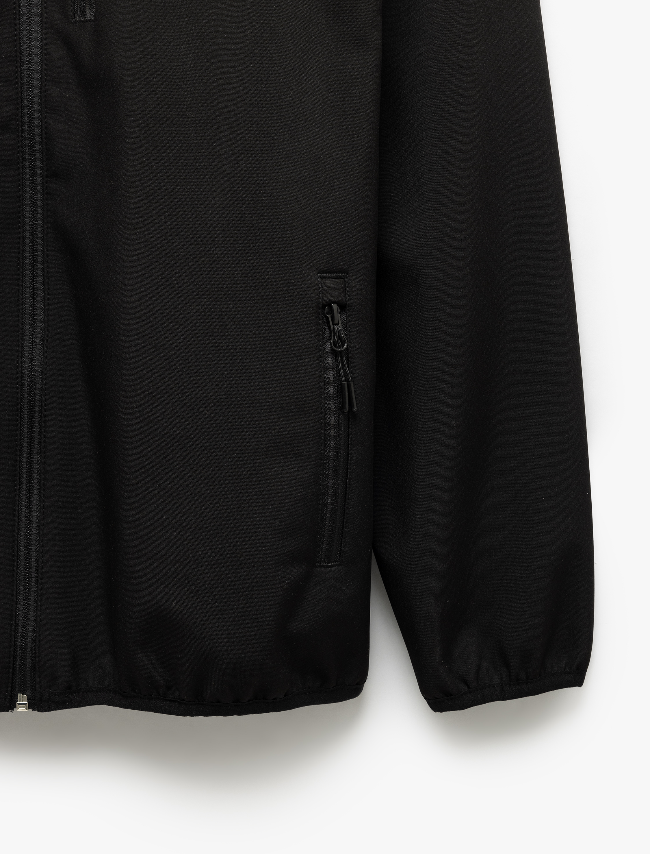   Fermuarlı Cepli Uzun Kollu Slim Fit Kapşonlu Mevsimlik Ceket