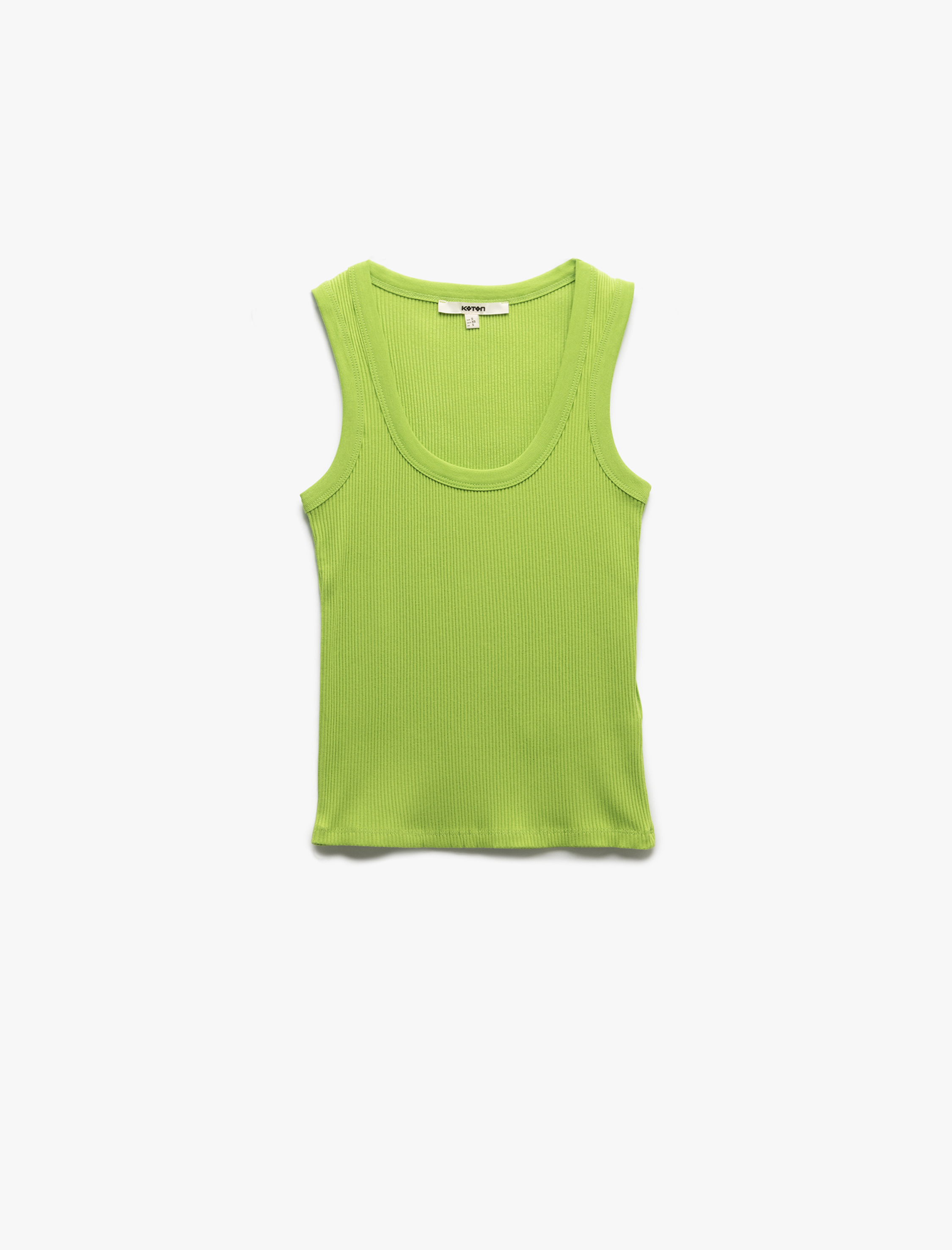   Slim Fit Kolsuz U Yaka Kadın Fitilli Atlet