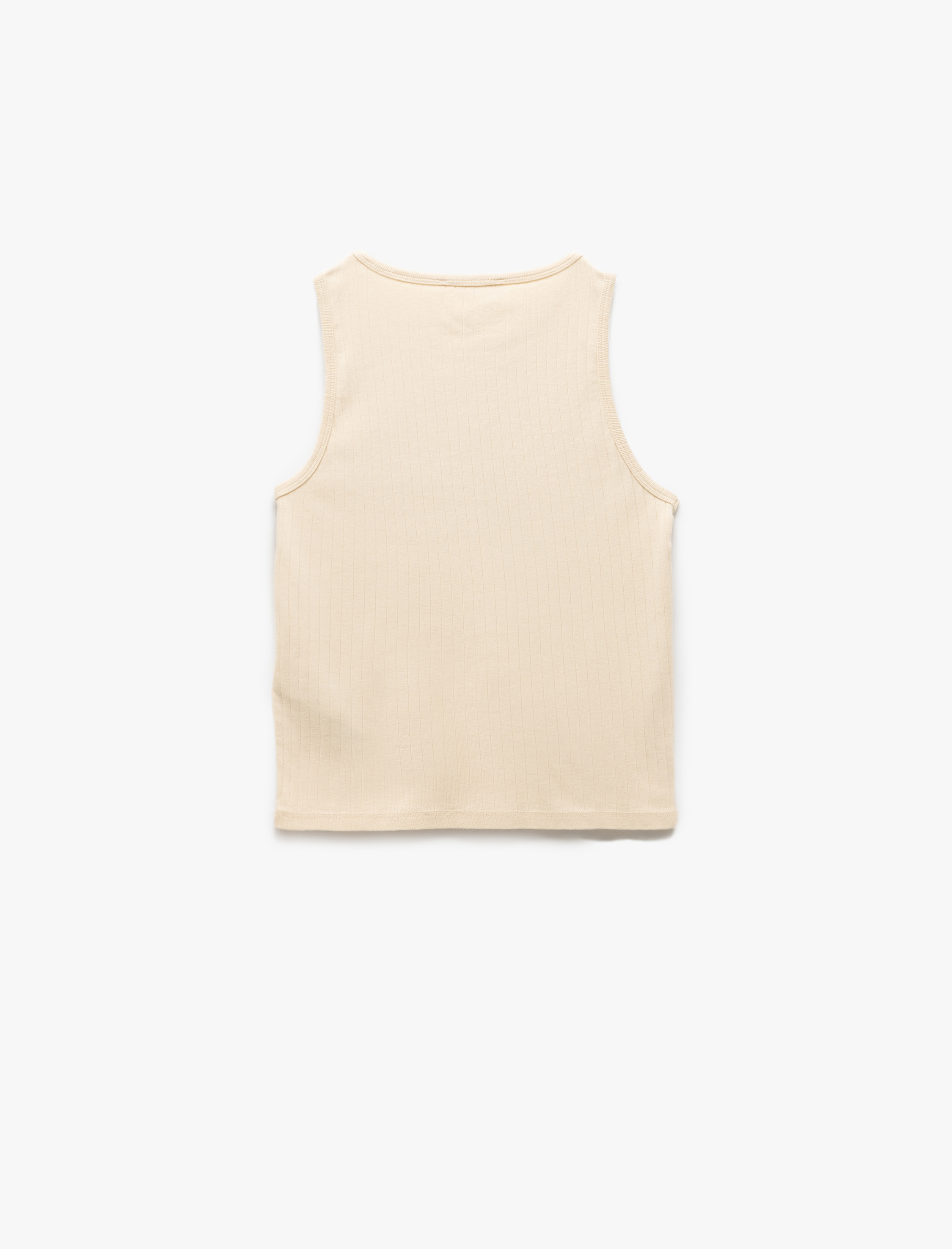   Slim Fit Kolsuz Bisiklet Yaka Pamuklu Ribanalı Atlet