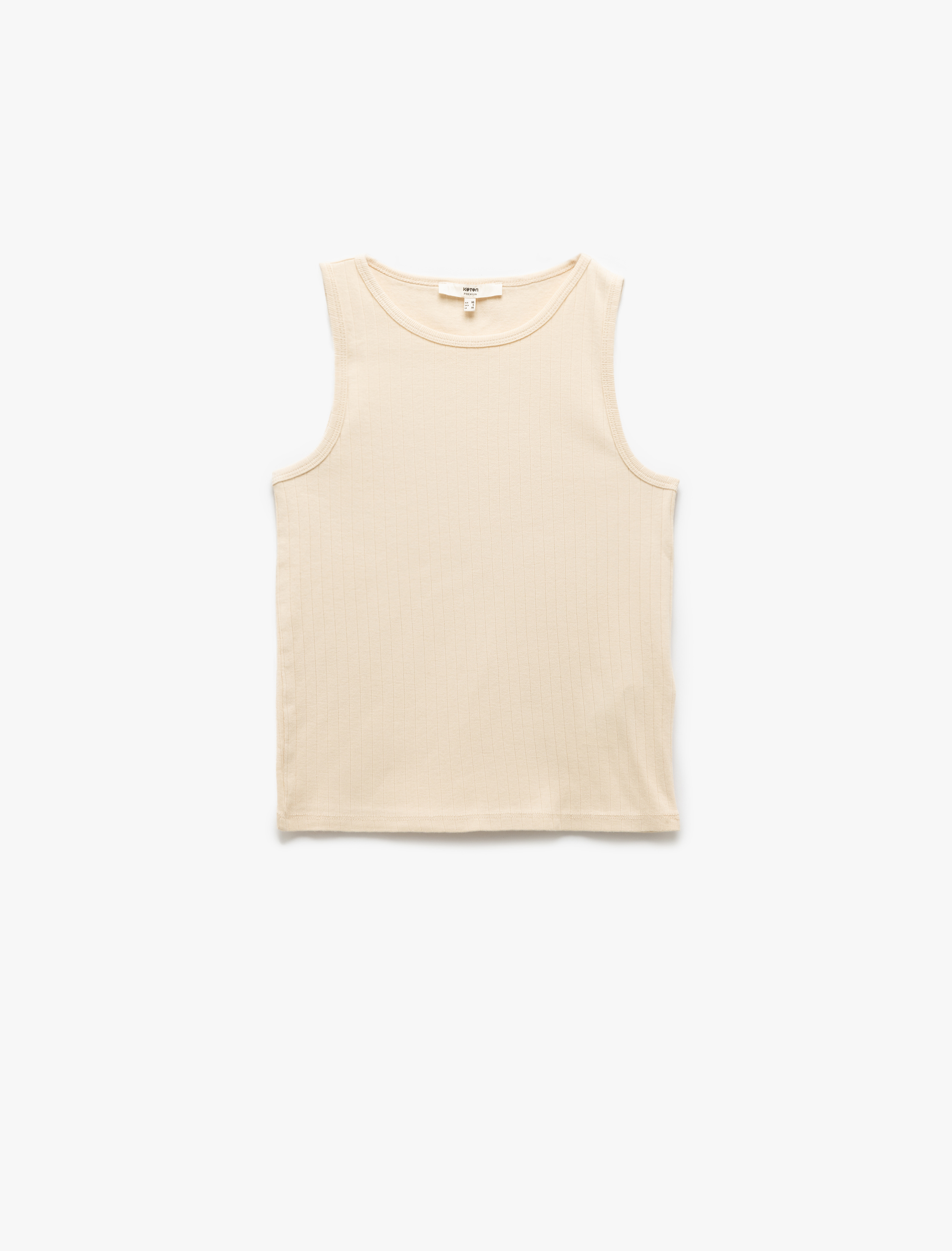   Slim Fit Kolsuz Bisiklet Yaka Pamuklu Ribanalı Atlet