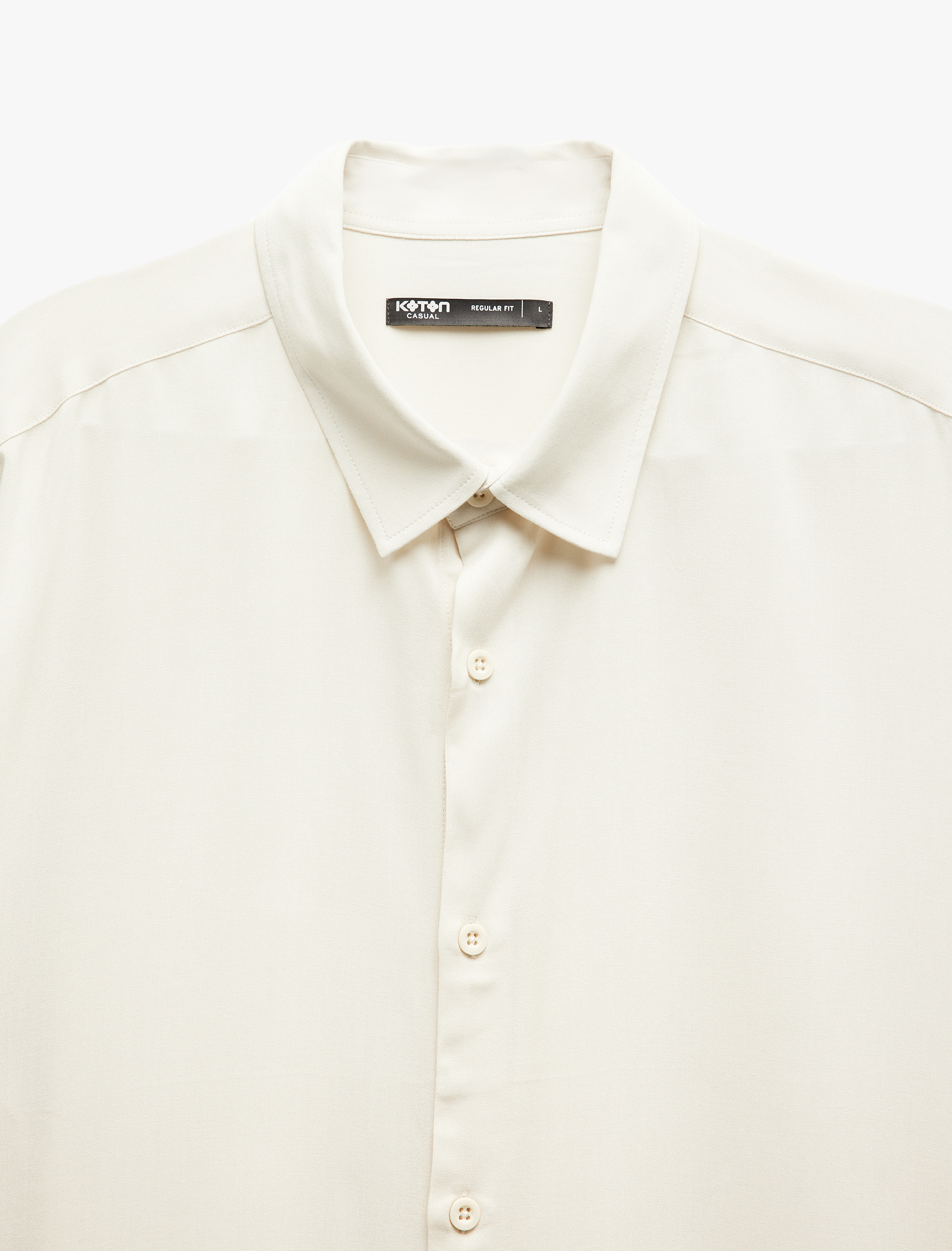   Düğmeli Viskon Regular Fit Klasik Kısa Kollu Gömlek