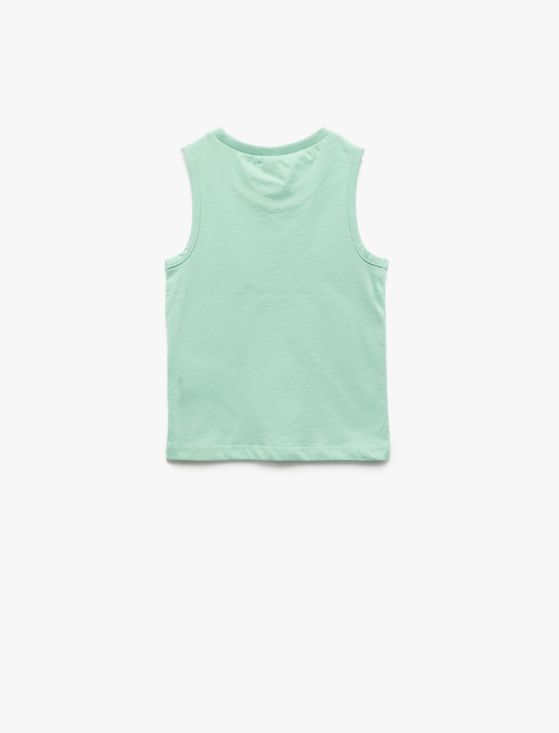  Erkek Bebek Pamuklu Bisiklet Yaka Aplike Detaylı Basic Atlet