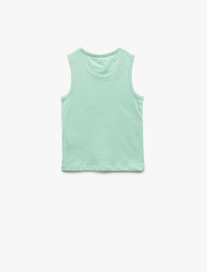 Erkek Bebek Pamuklu Bisiklet Yaka Aplike Detaylı Basic Atlet