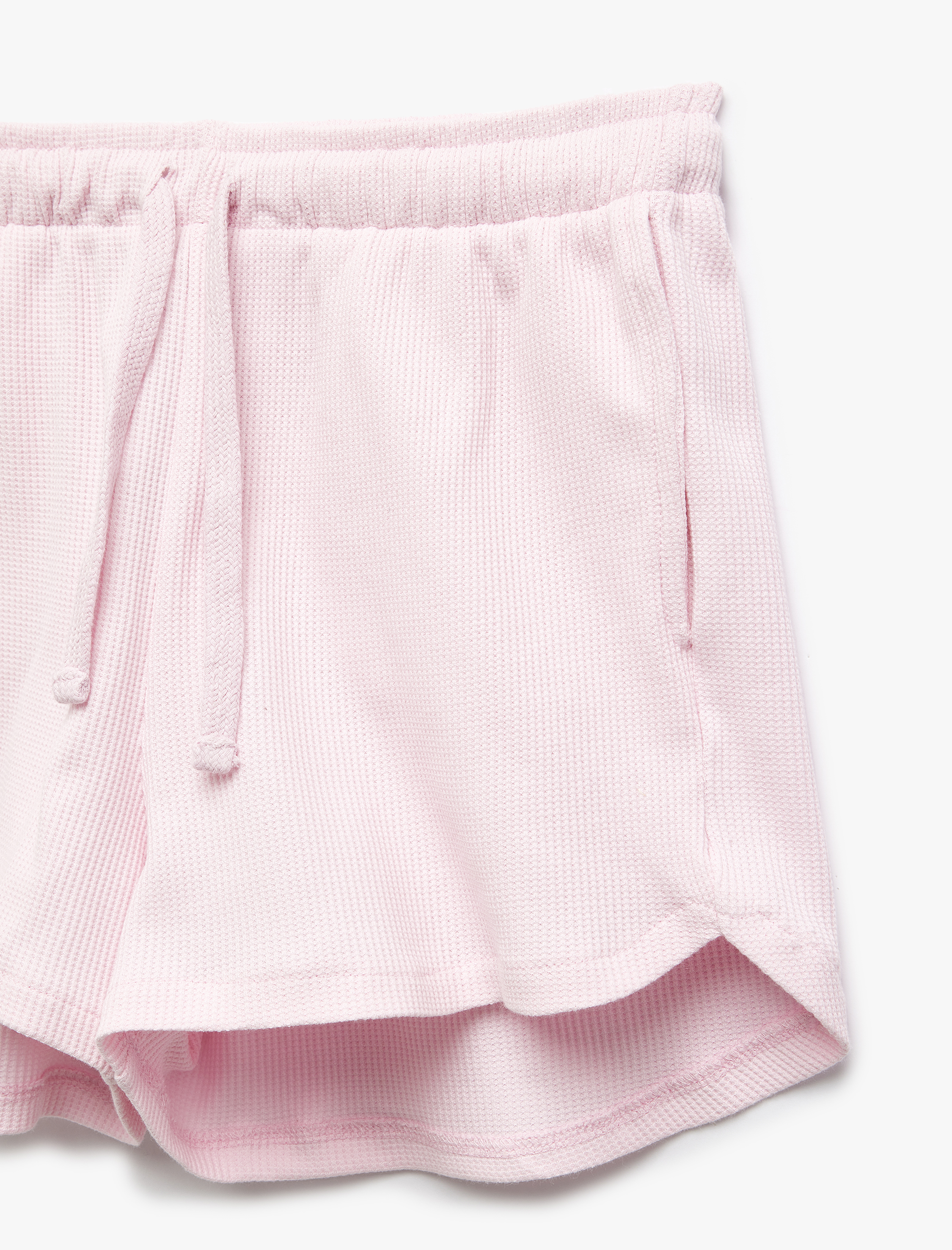 Pamuklu Cep Detaylı Slim Fit Beli Bağcıklı Mini Şort