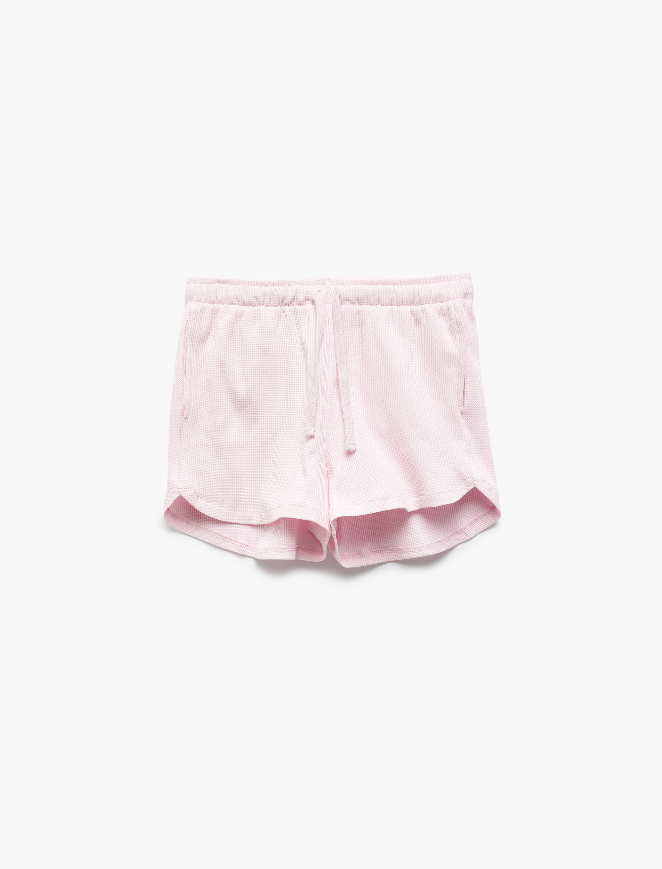 Pamuklu Cep Detaylı Slim Fit Beli Bağcıklı Mini Şort