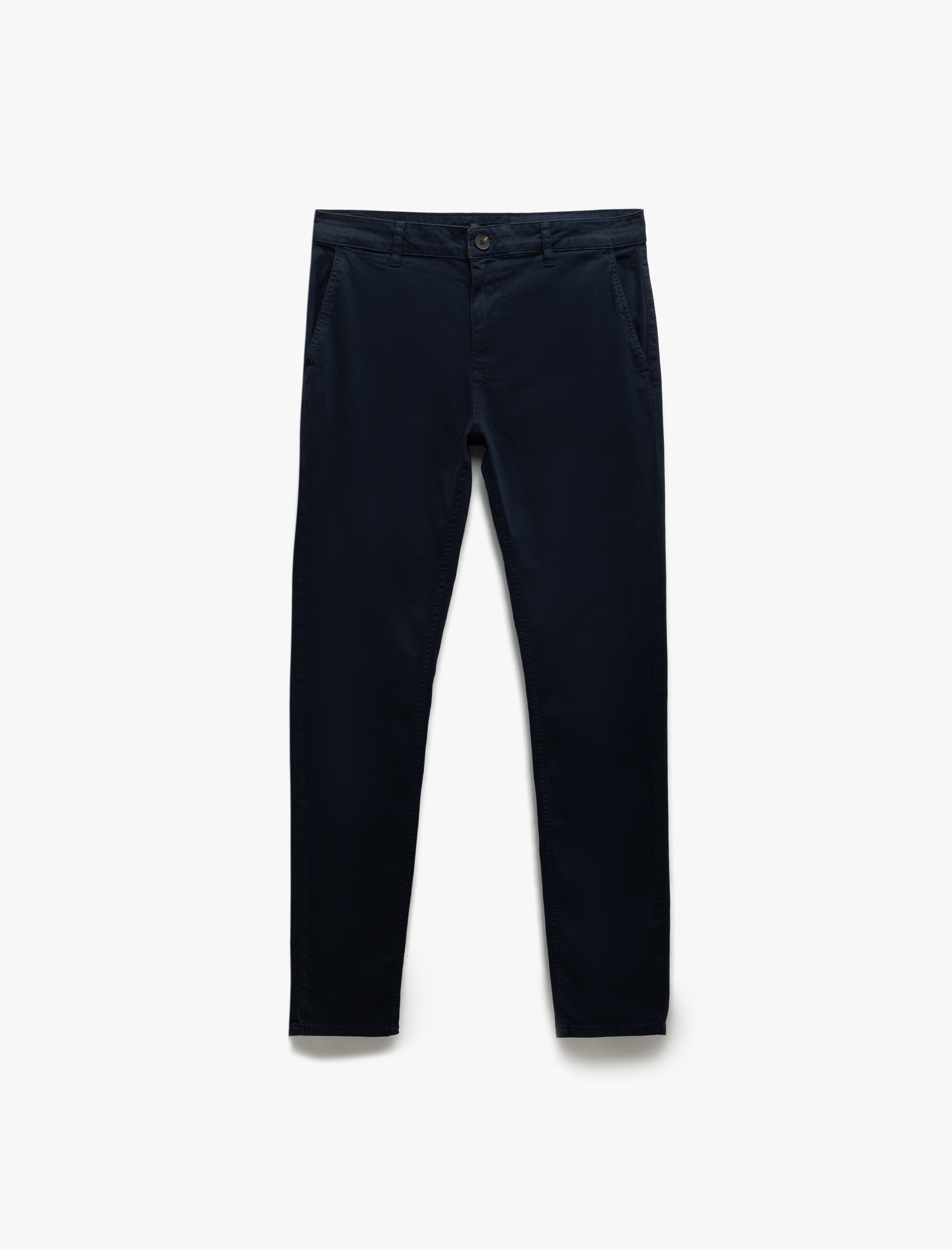   Pamuklu Düğmeli Chino Cep Detaylı Slim Fit Pantolon