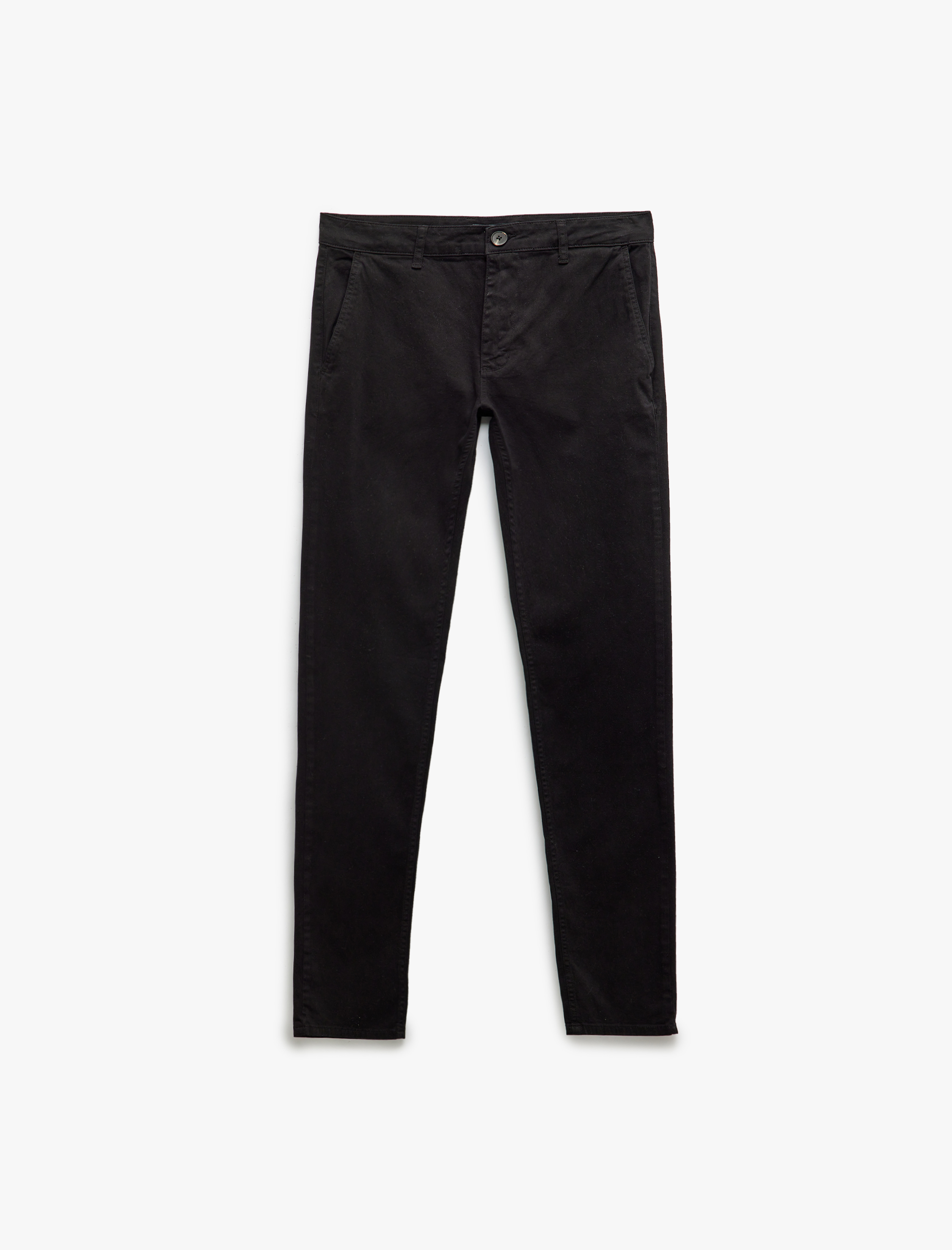   Pamuklu Düğmeli Chino Cep Detaylı Slim Fit Pantolon