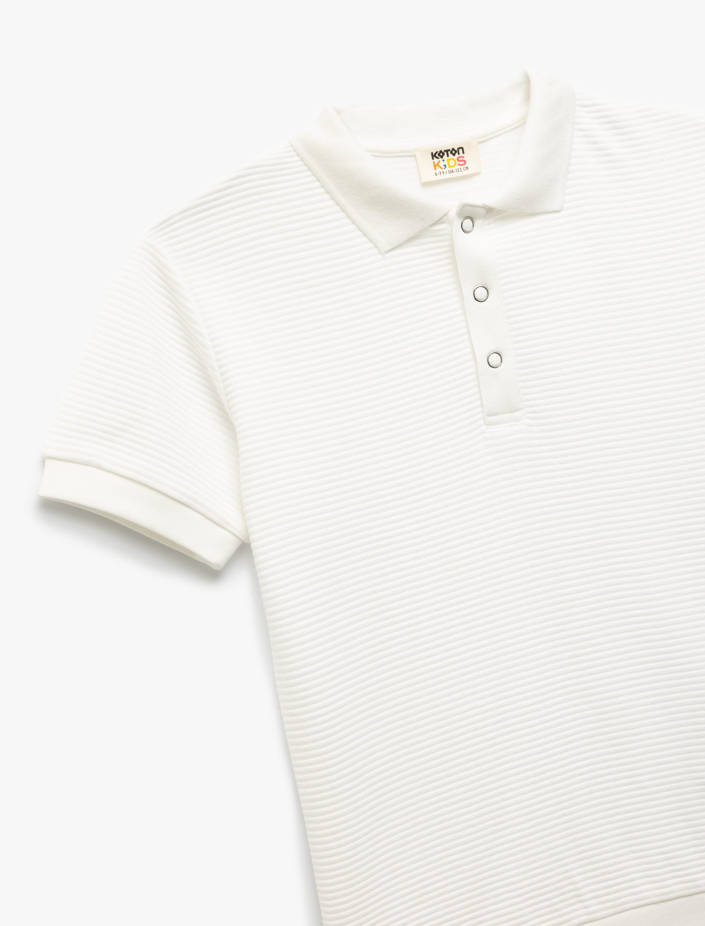  Erkek Çocuk Çıtçıt Düğme Detaylı Polo Yaka Kısa Kollu Pamuklu Tişört