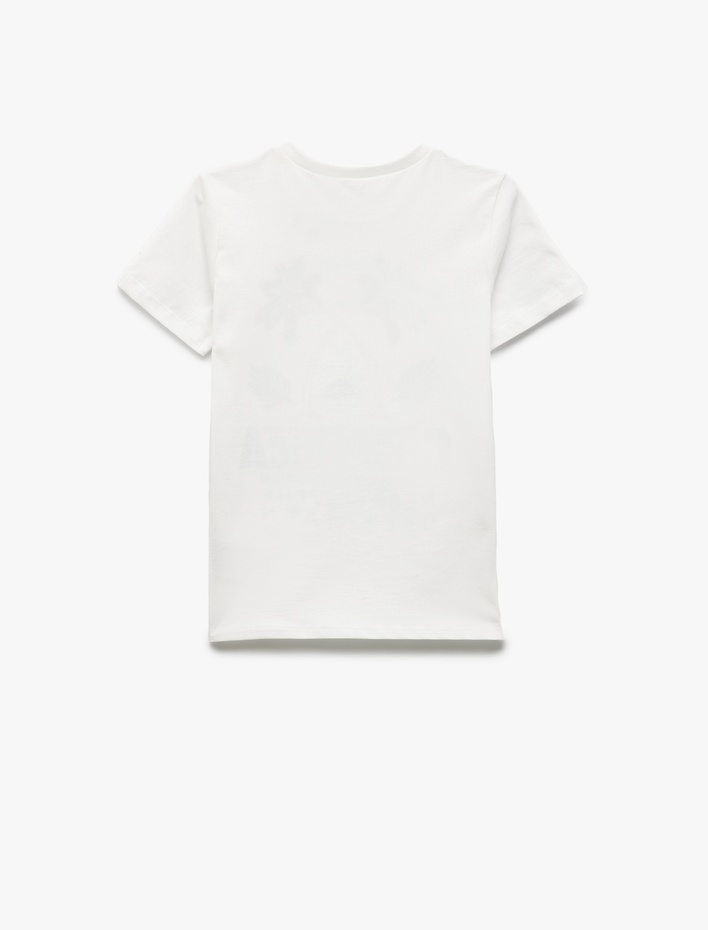 Erkek Çocuk Nakış Detaylı Bisiklet Yaka Kısa Kollu Pamuklu Basic Tişört