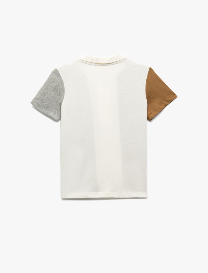 Erkek Çocuk Pamuklu Polo Yaka Fermuar Detaylı Kısa Kollu Tişört