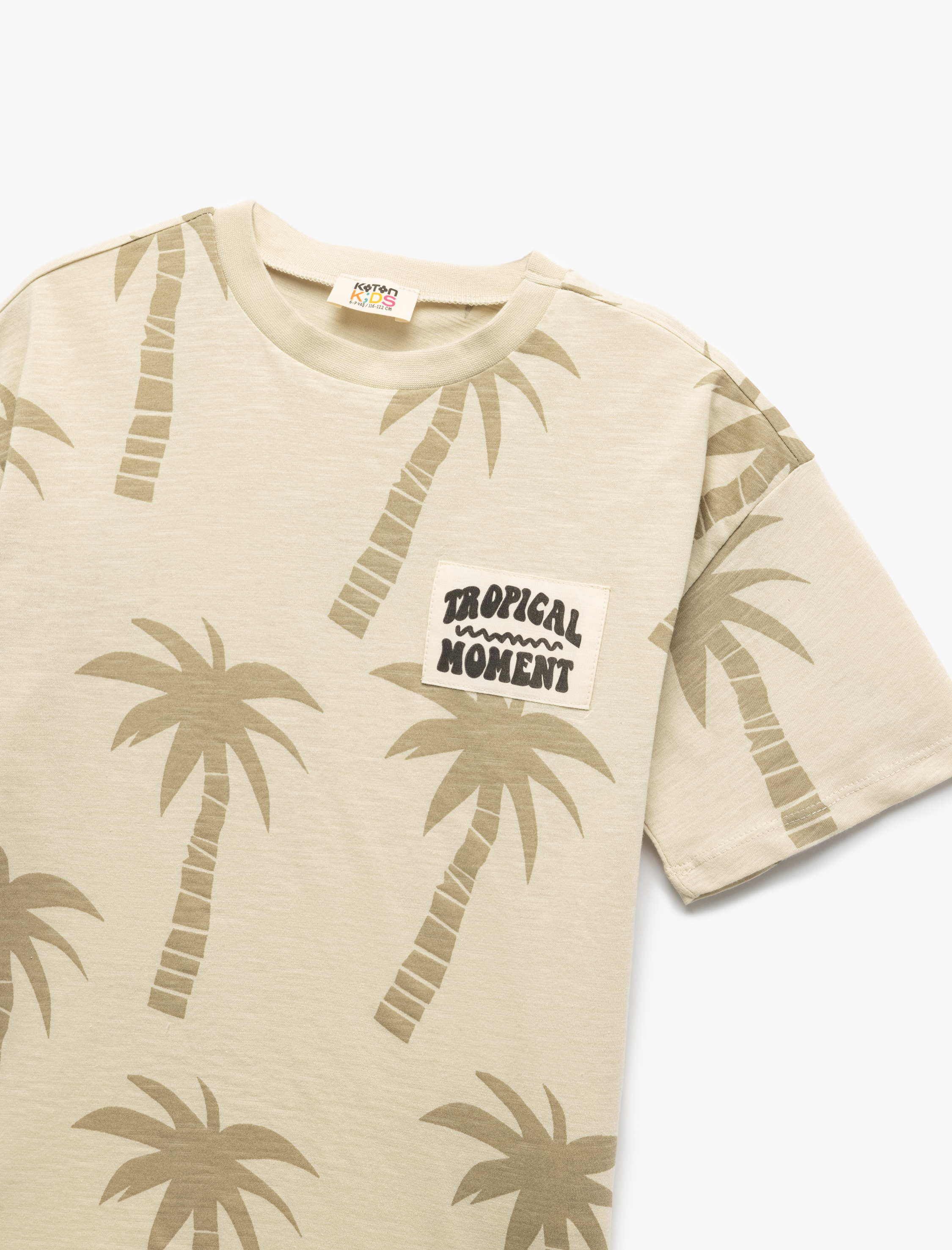  Erkek Çocuk Pamuklu Bisiklet Yaka Kısa Kollu Baskılı Tişört