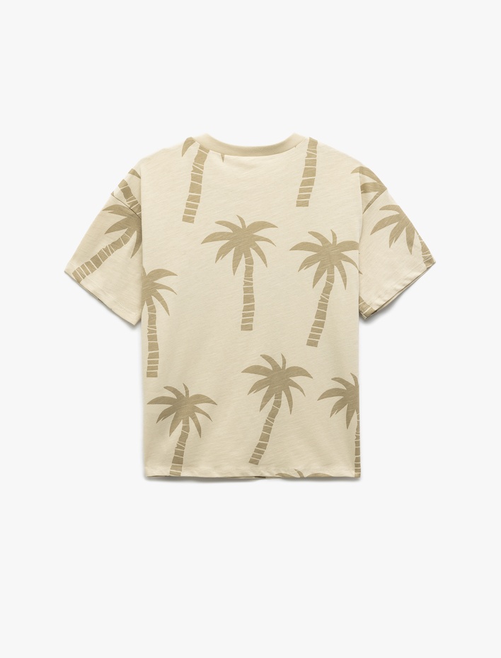 Erkek Çocuk Pamuklu Bisiklet Yaka Kısa Kollu Baskılı Tişört