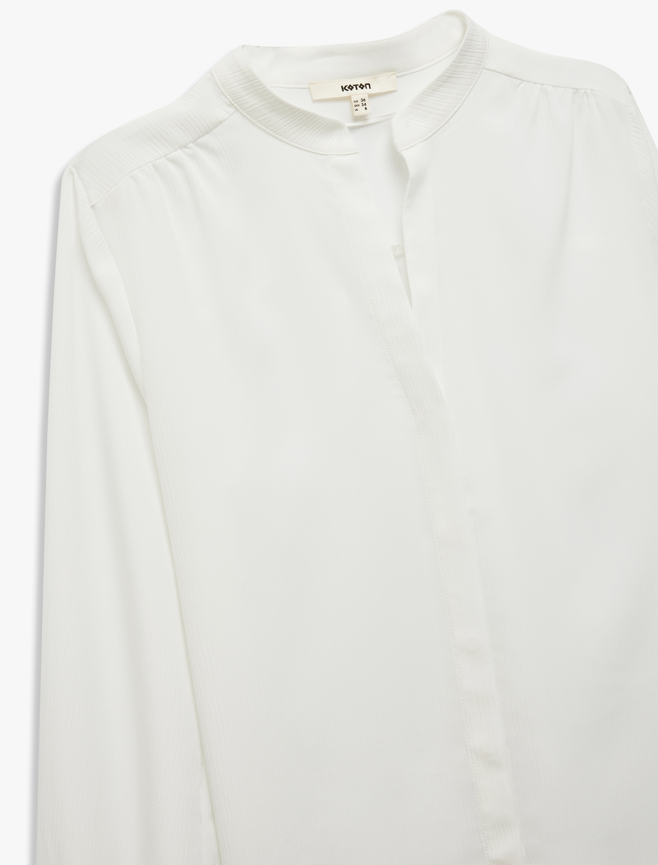 Düğmeli Hakim Yaka Uzun Kollu Saten Gömlek