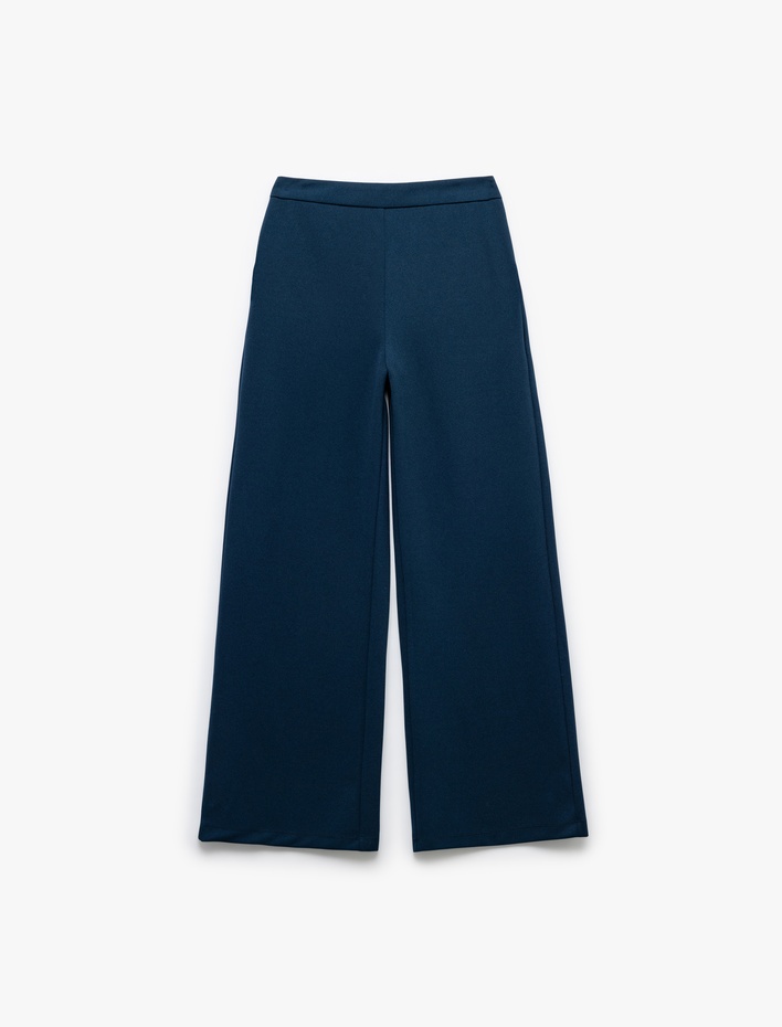 Kız Çocuk Beli Lastikli Cepli Basic İspanyol Paça Pantolon