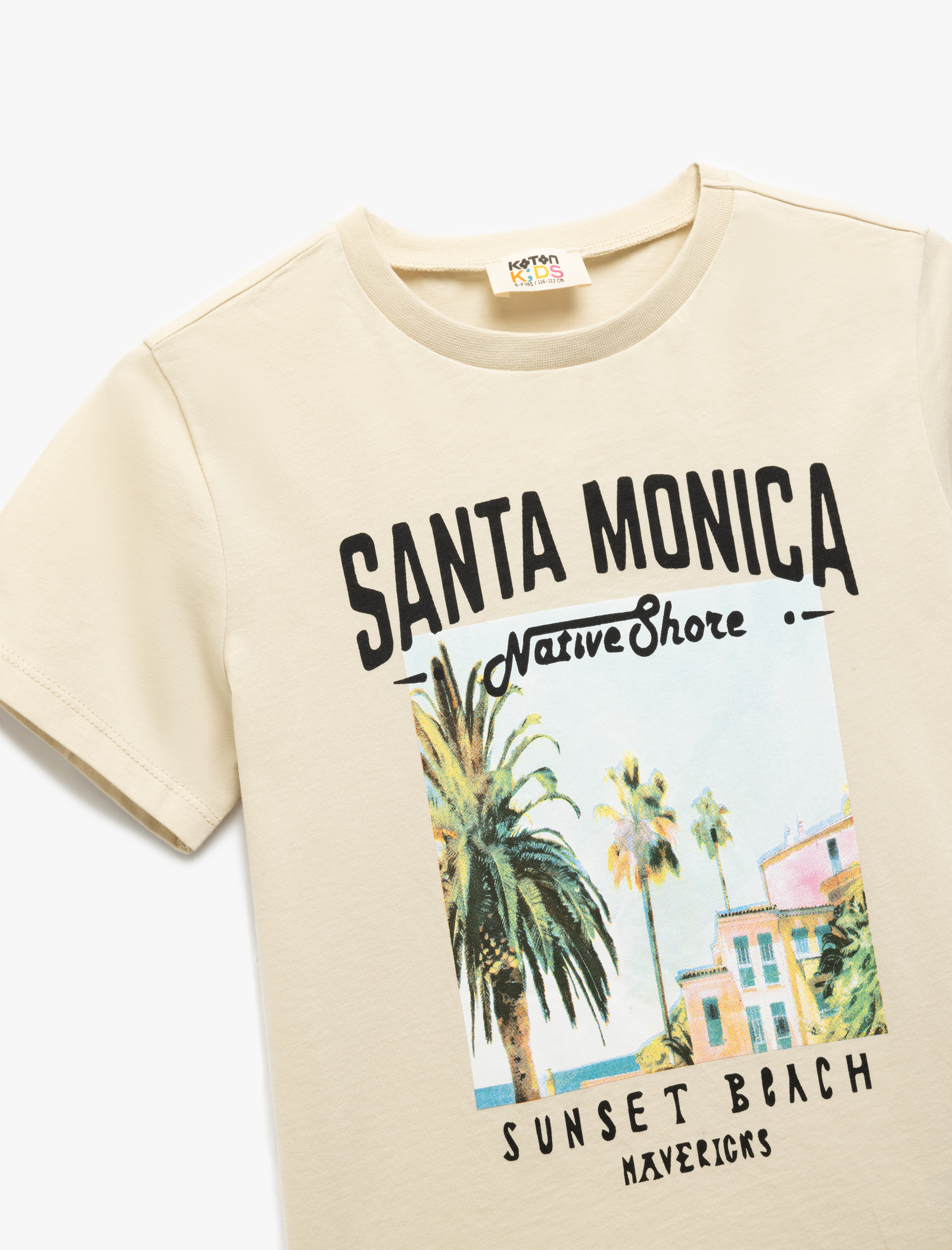  Erkek Çocuk Baskılı Bisiklet Yaka Kısa Kollu Pamuklu Tişört