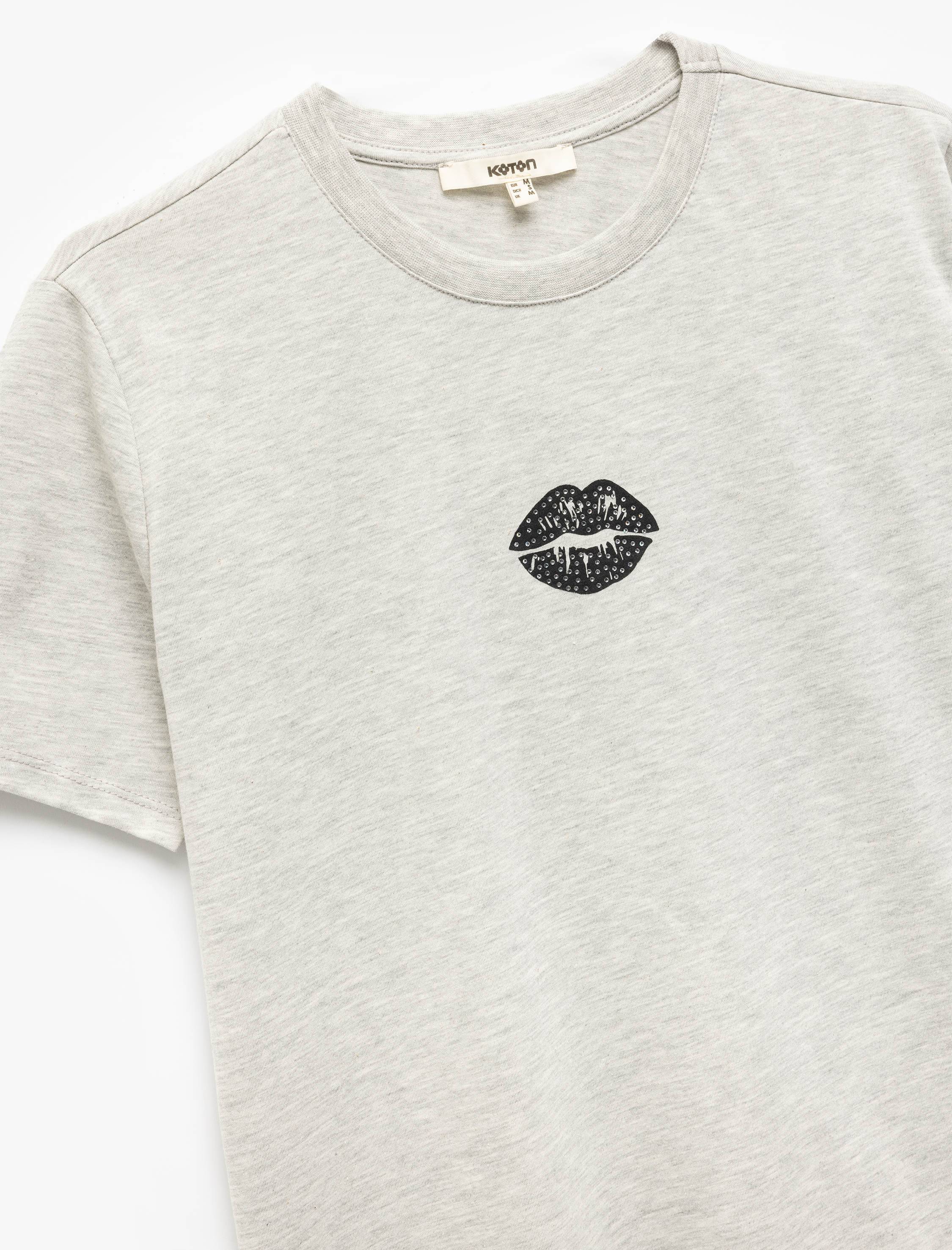   Bisiklet Yaka Kısa Kollu Baskılı Tişört