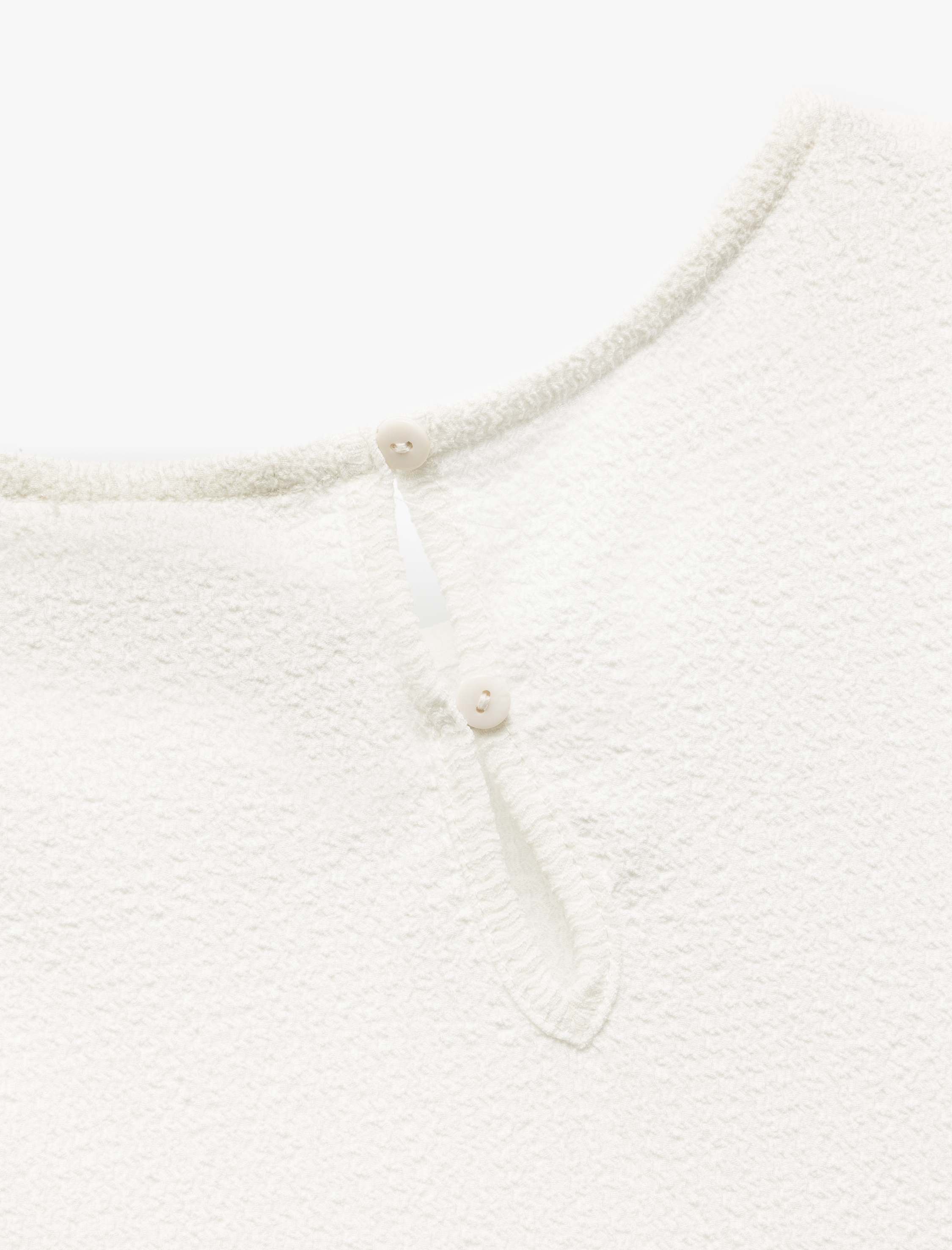  Kız Çocuk Balon Kollu Bisiklet Yaka Brodeli Basic Bluz