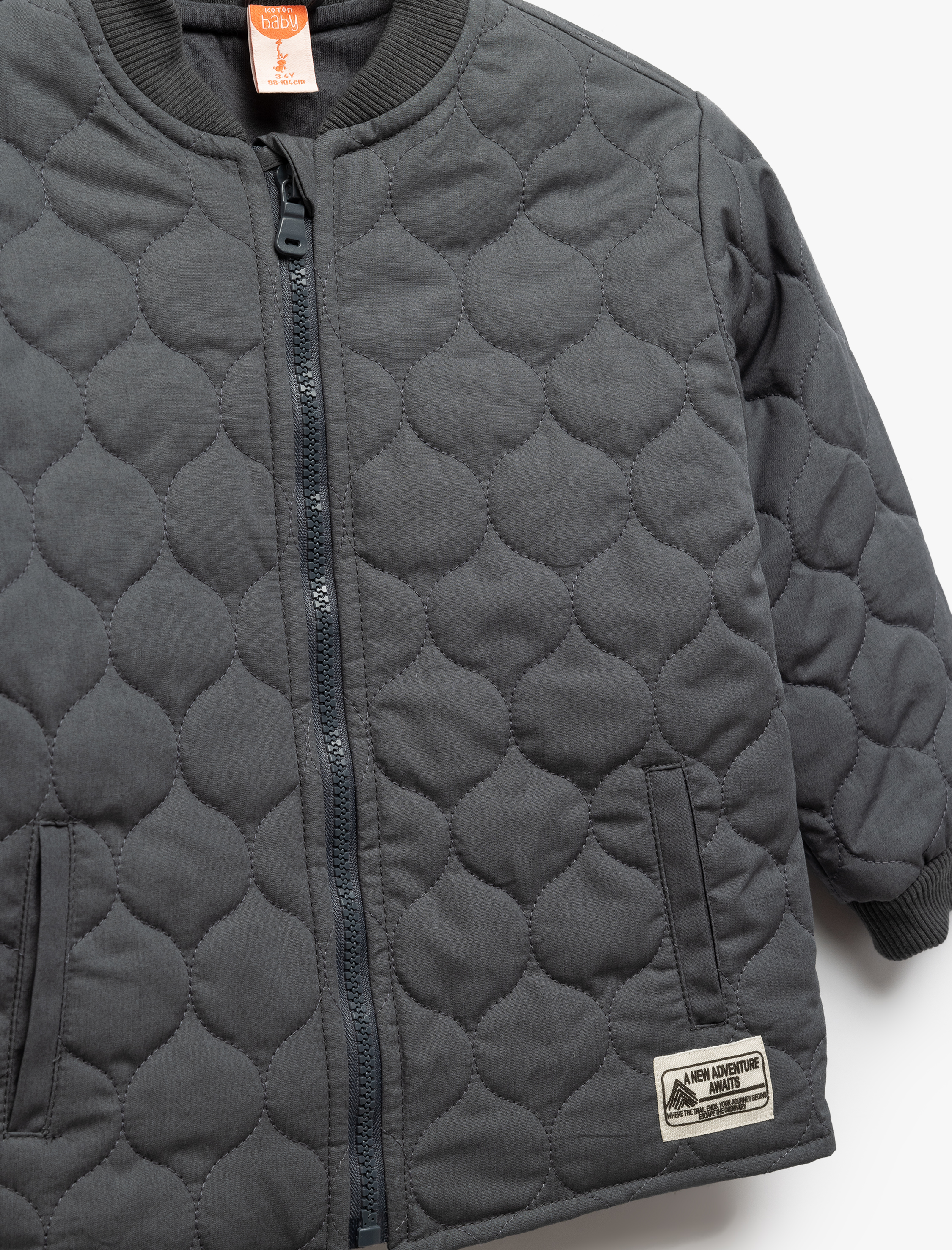  Erkek Bebek Uzun Kollu Fermuarlı Pamuklu Kapitone Mevsimlik Mont