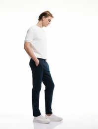 Pamuklu Cep Detaylı Slim Fit Chino Pantolon