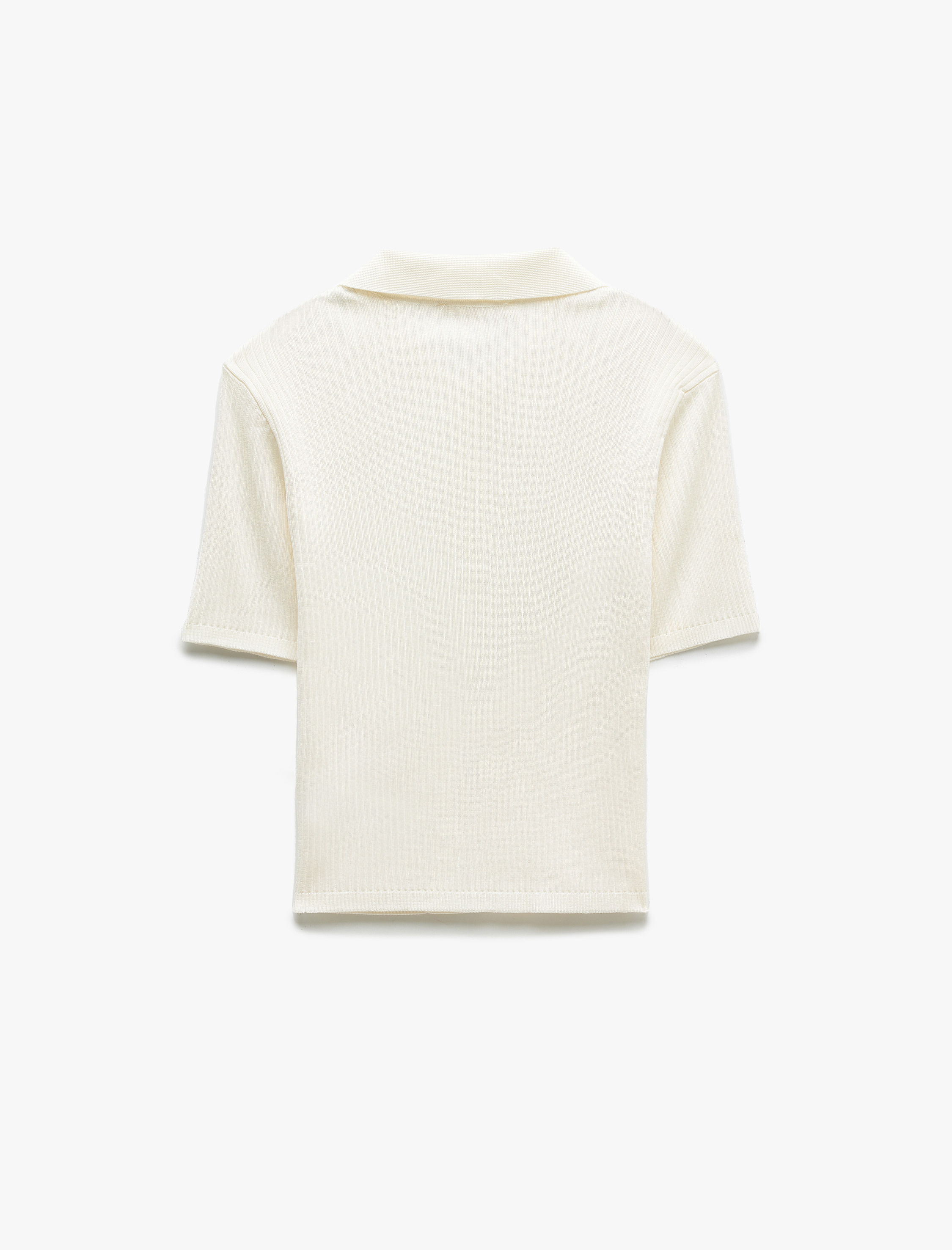 Kısa Kollu Düğmeli Polo Yaka Triko Kazak