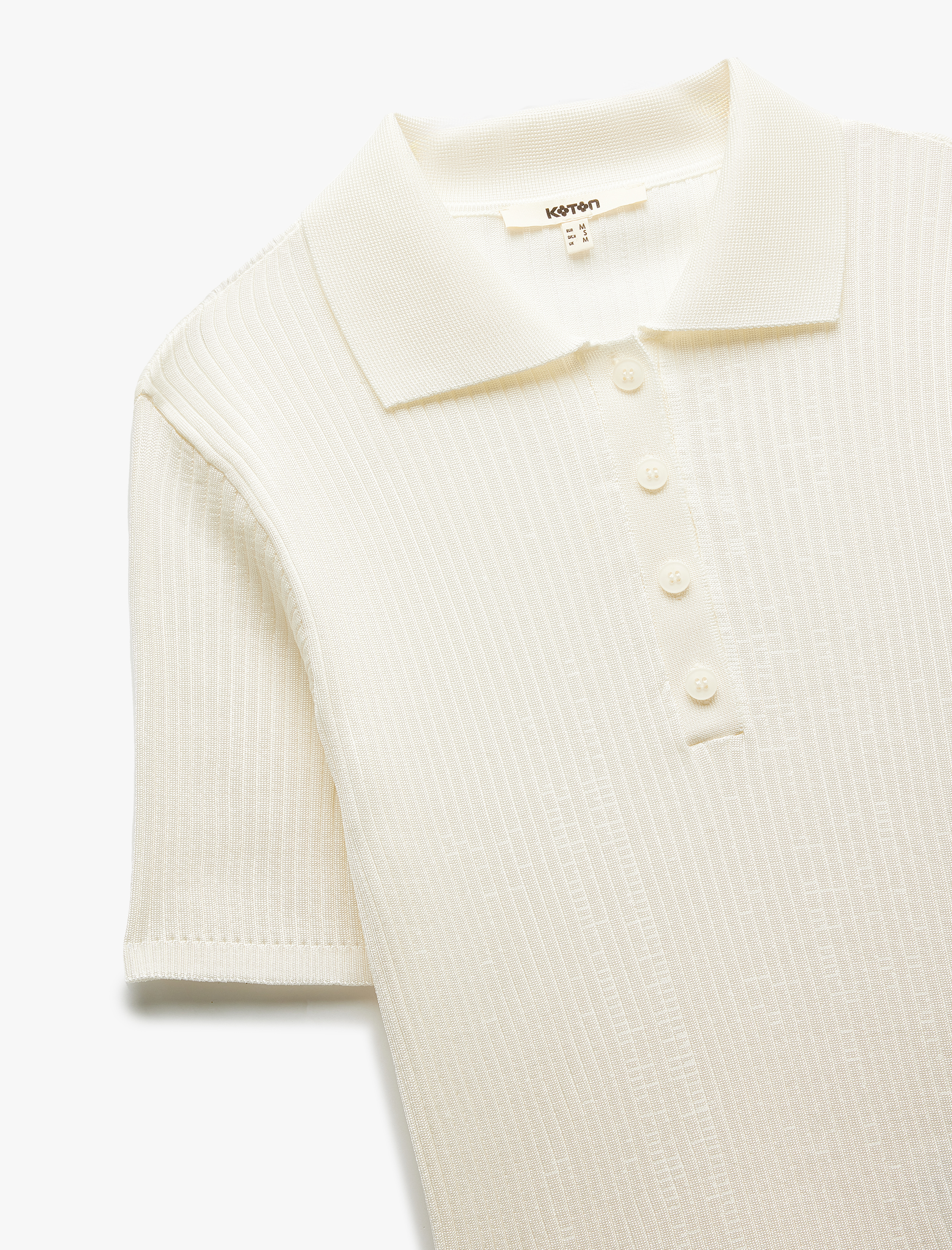   Kısa Kollu Düğmeli Polo Yaka Triko Kazak