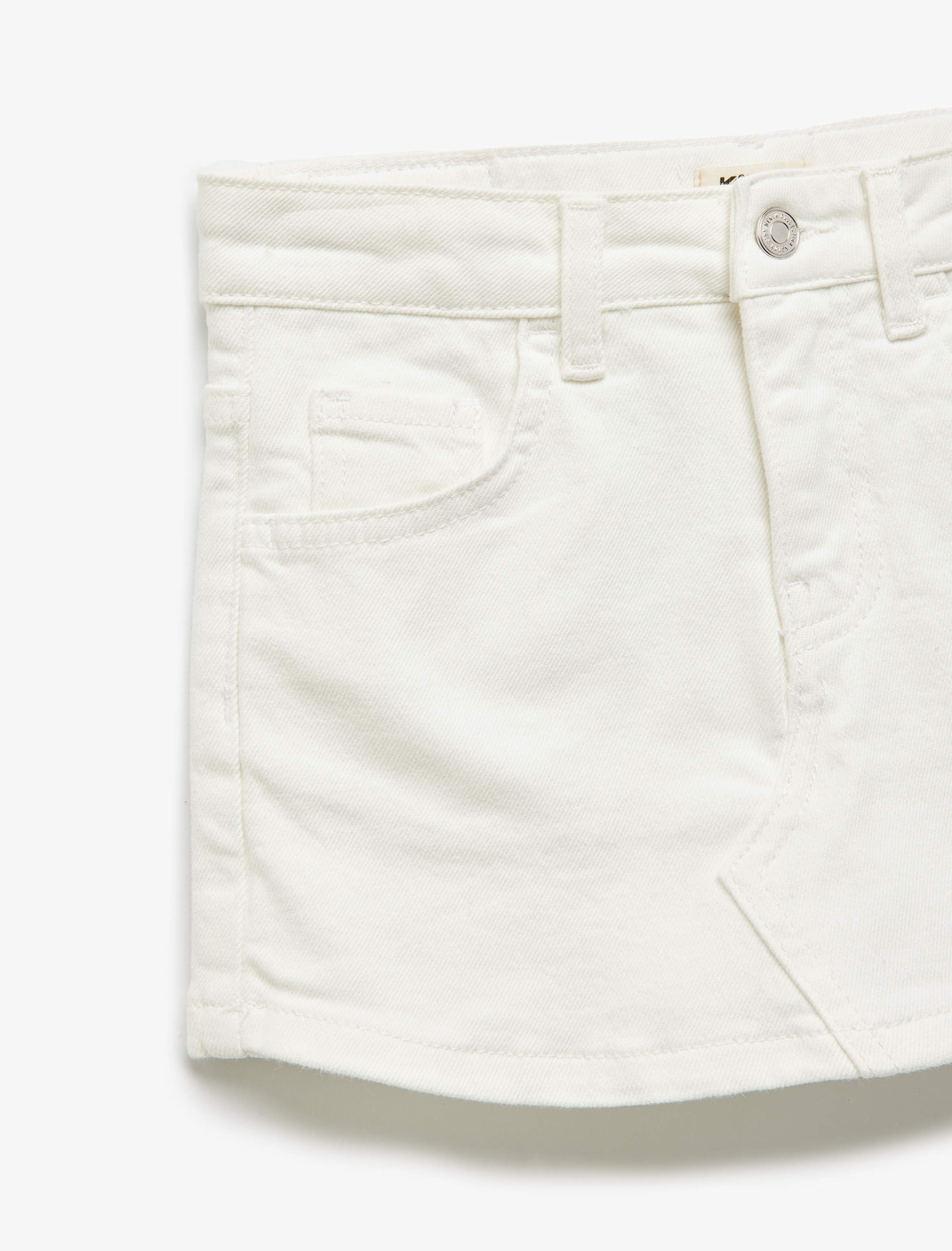  Kız Çocuk Pamuklu Cep Detaylı Basic Denim Şort Etek