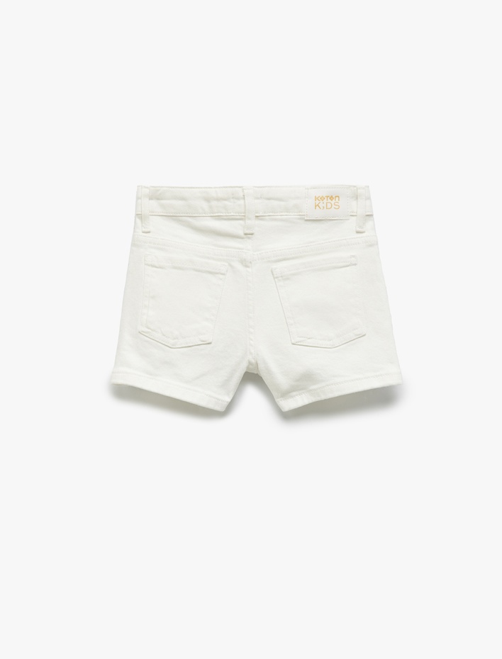 Kız Çocuk Pamuklu Cep Detaylı Basic Denim Şort Etek