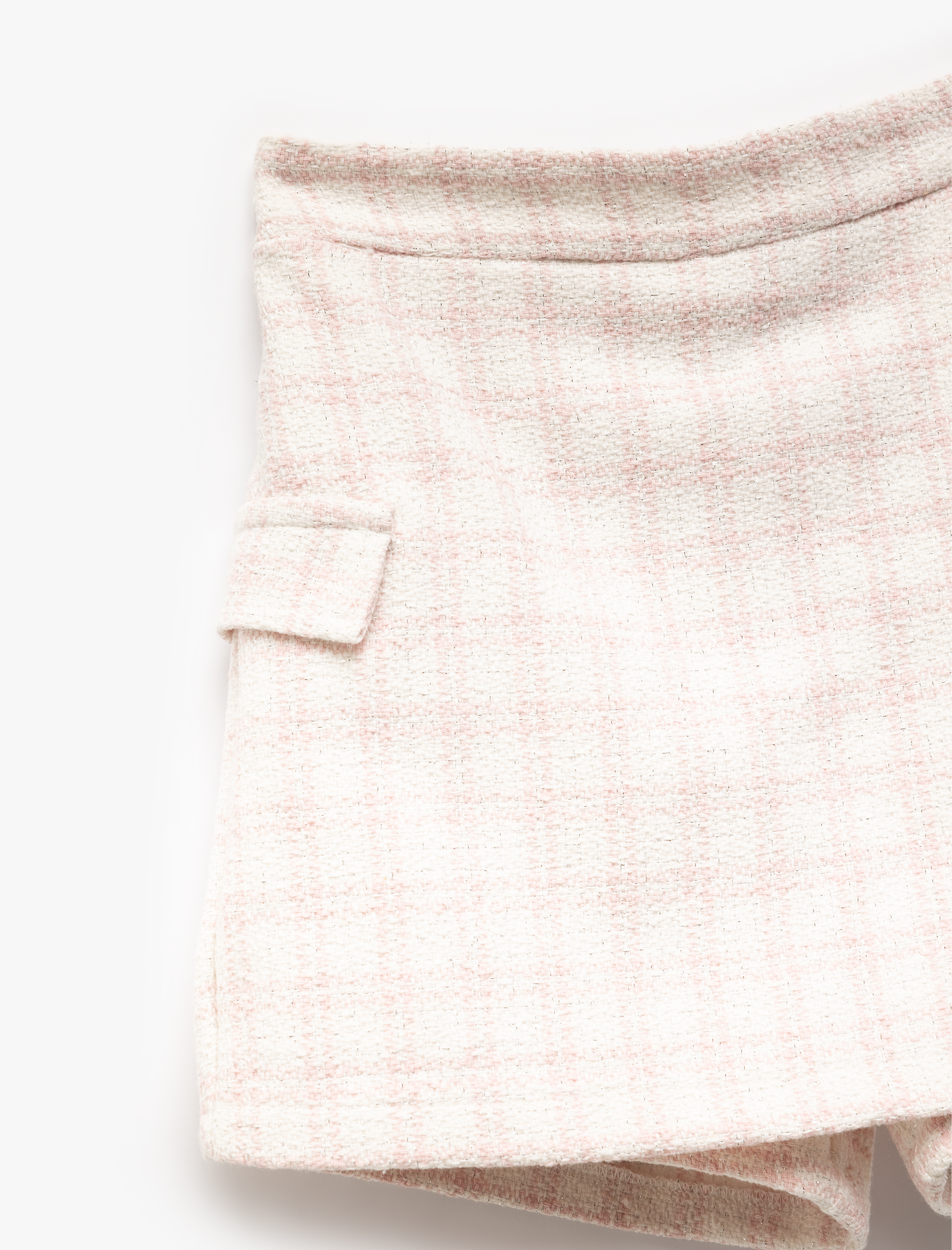 Kız Çocuk Beli Lastikli Cep Detaylı Tüvit Şort Etek