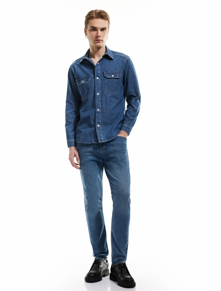   Pamuklu Normal Bel Slim Fit Jean Pantolon - Brad Jeans