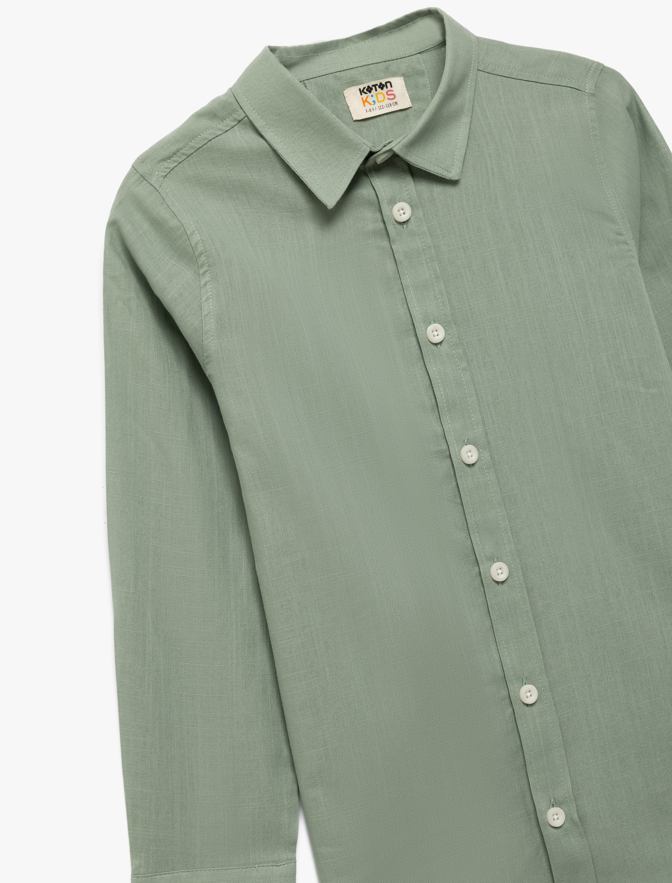  Erkek Çocuk Pamuklu Uzun Kollu Düğmeli Basic Gömlek