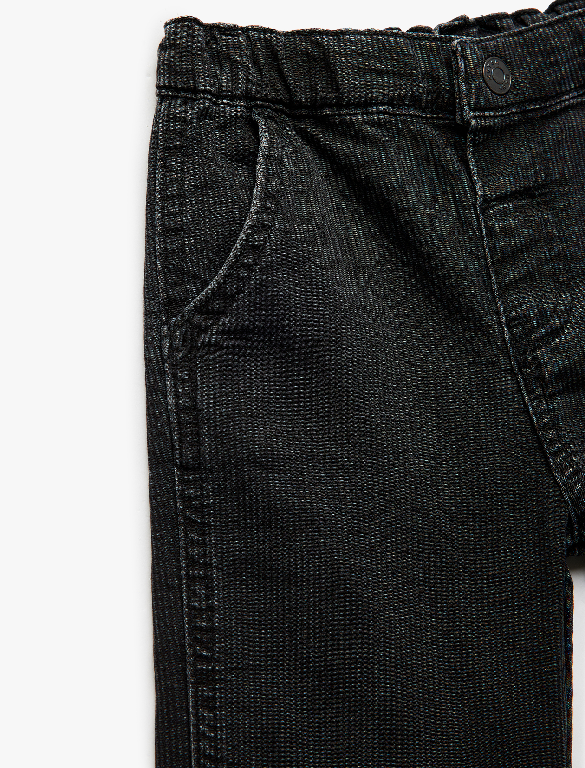  Erkek Bebek Pamuklu Beli Lastikli Cep Detaylı Denim Pantolon