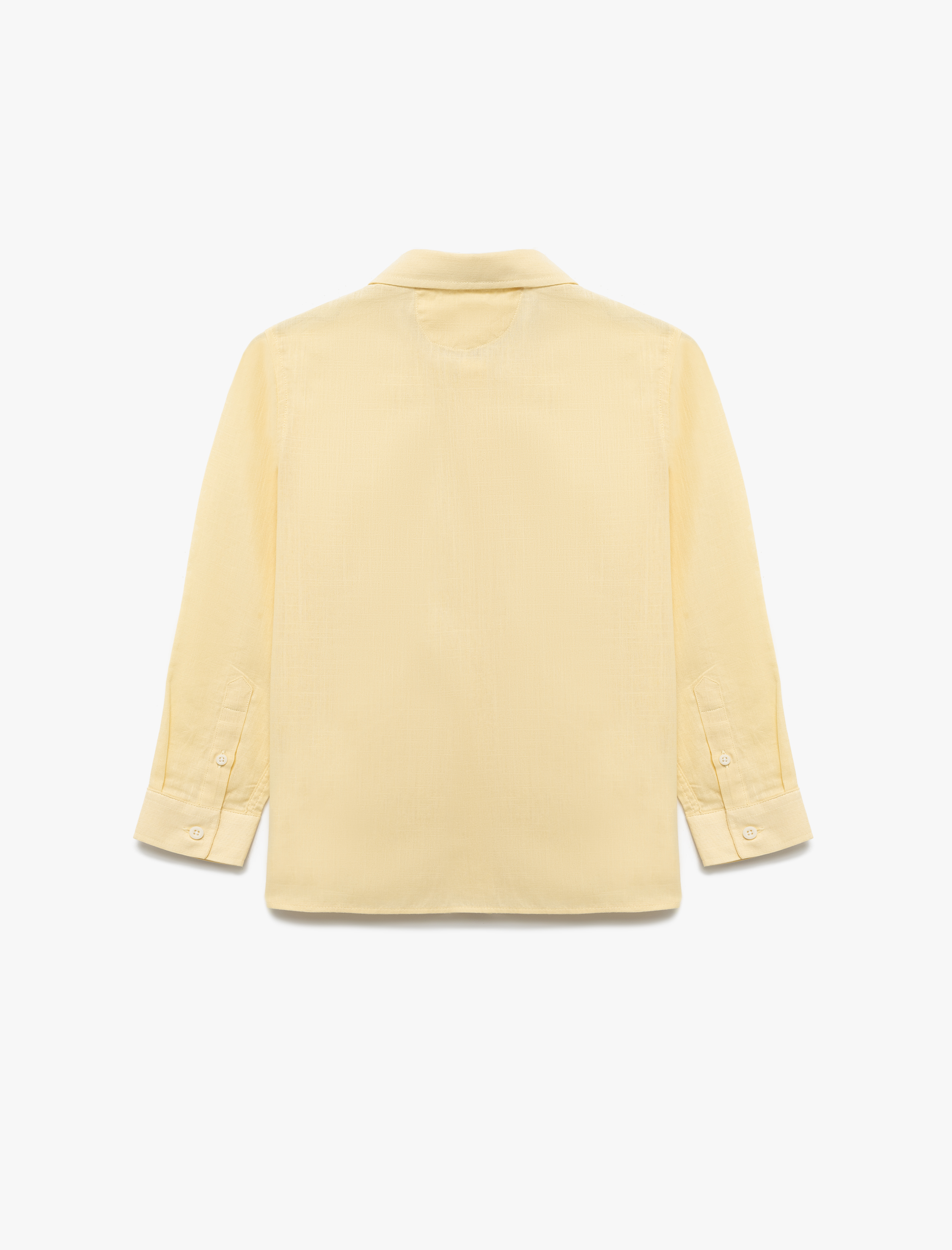  Erkek Çocuk Pamuklu Uzun Kollu Düğmeli Basic Gömlek