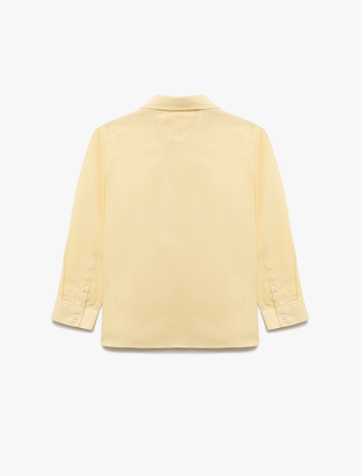 Erkek Çocuk Pamuklu Uzun Kollu Düğmeli Basic Gömlek